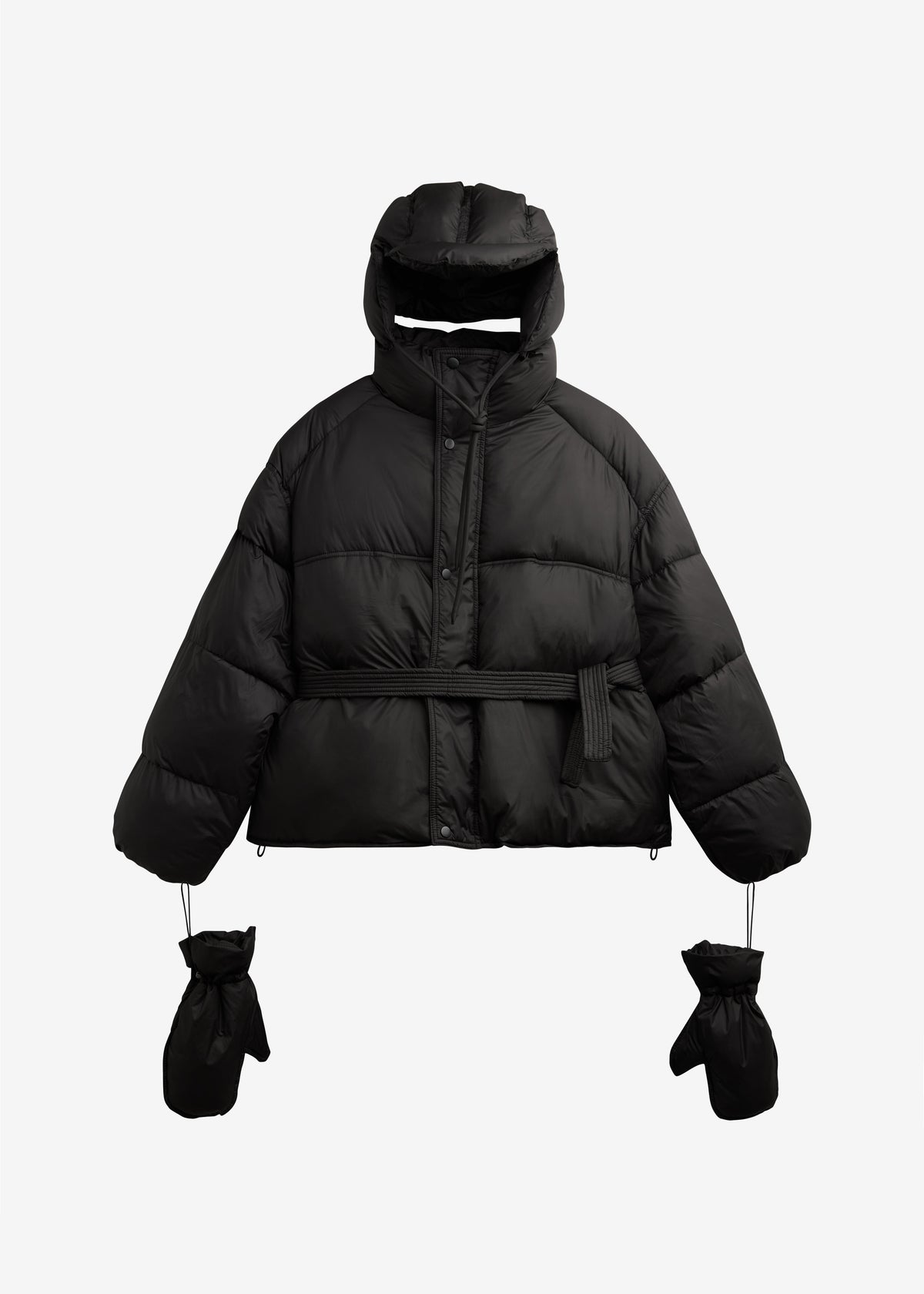 Moena Puffer Jacket & Accessories Set - Black - 10