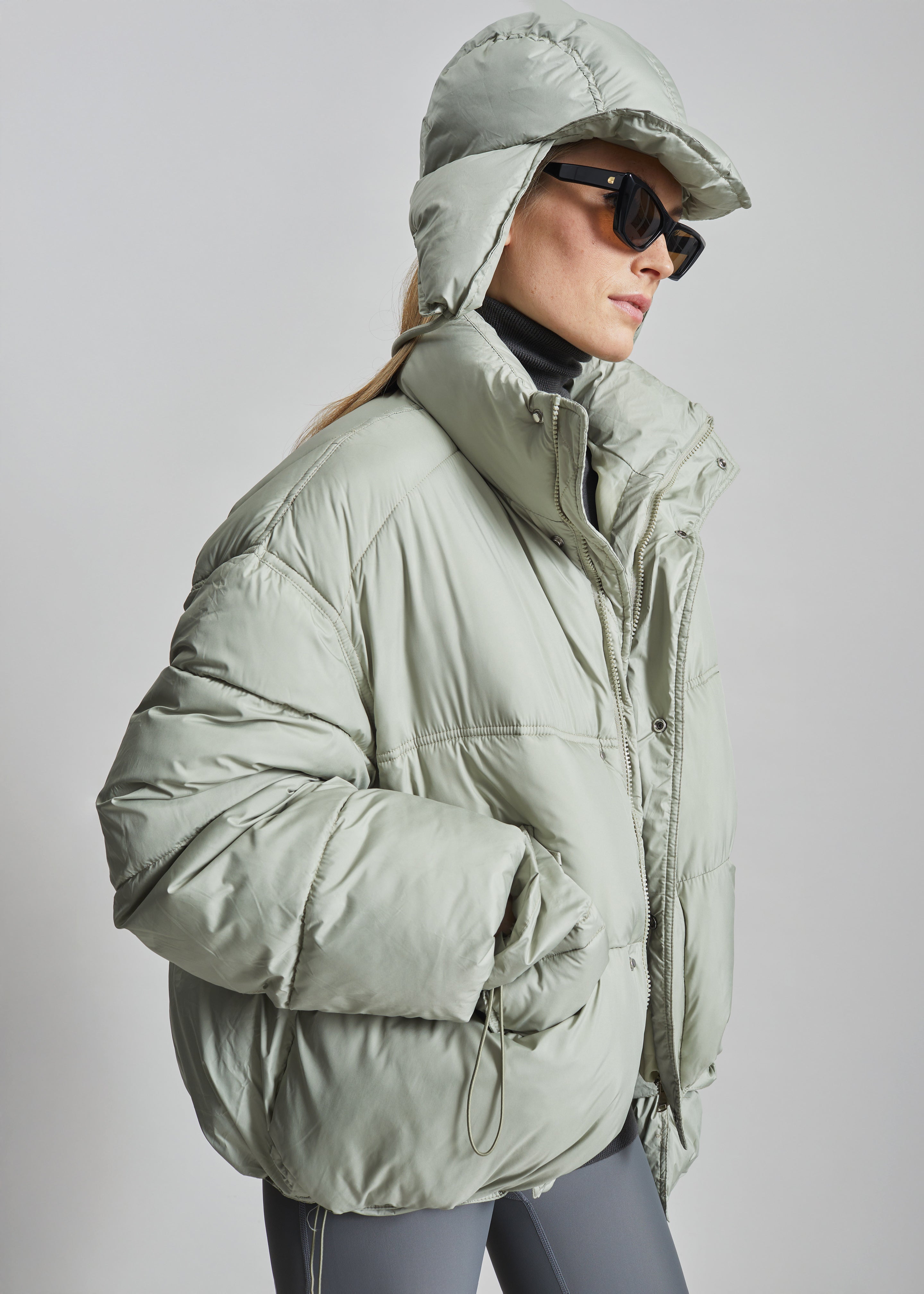 Moena Puffer Jacket & Accessories Set - Sage - 5