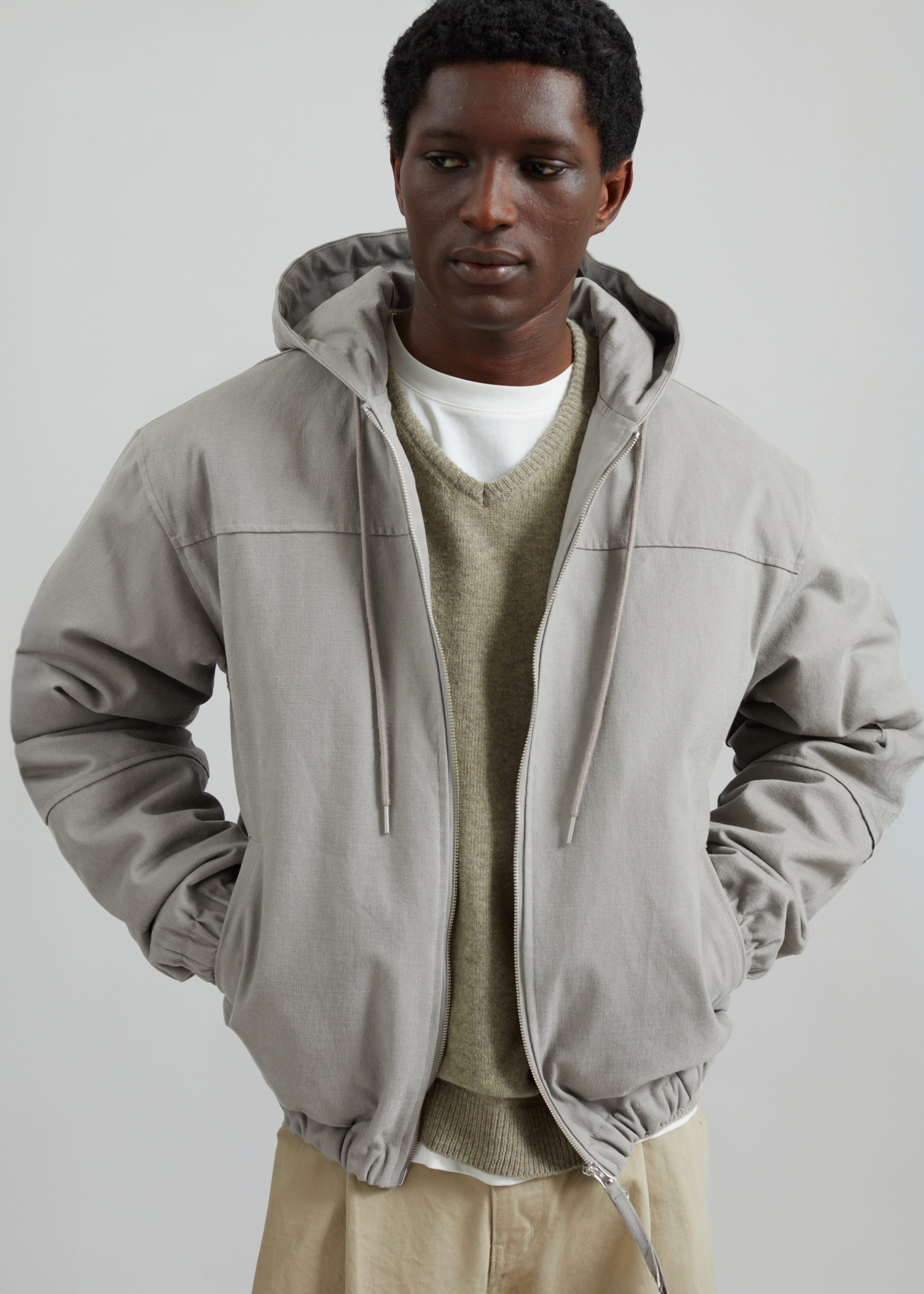 Amomento Pleats Zip Up Jumper - Beige – The Frankie Shop