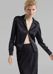 Monroe Satin Shirt - Black