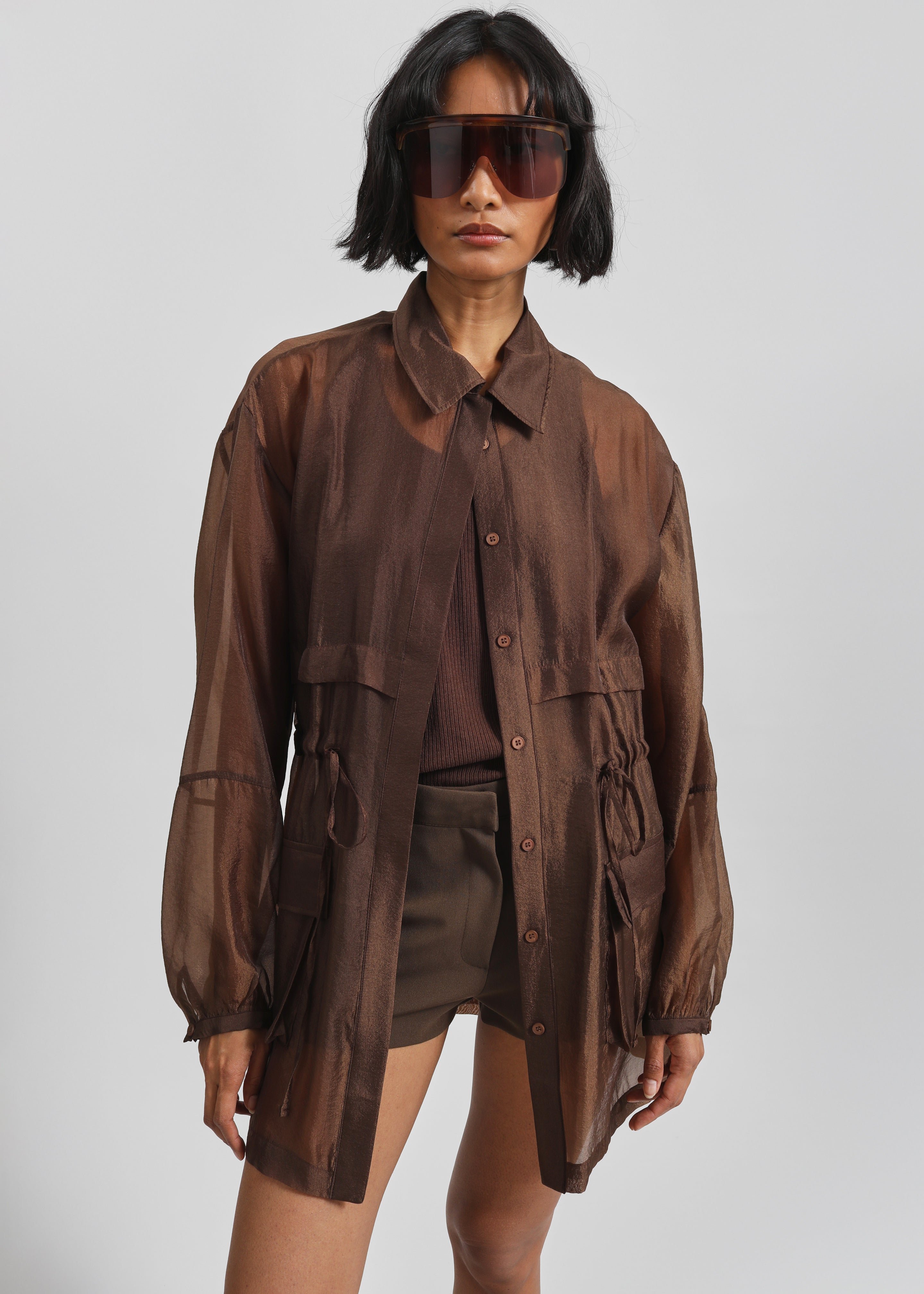 Montaro Sheer Light Jacket - Brown - 3
