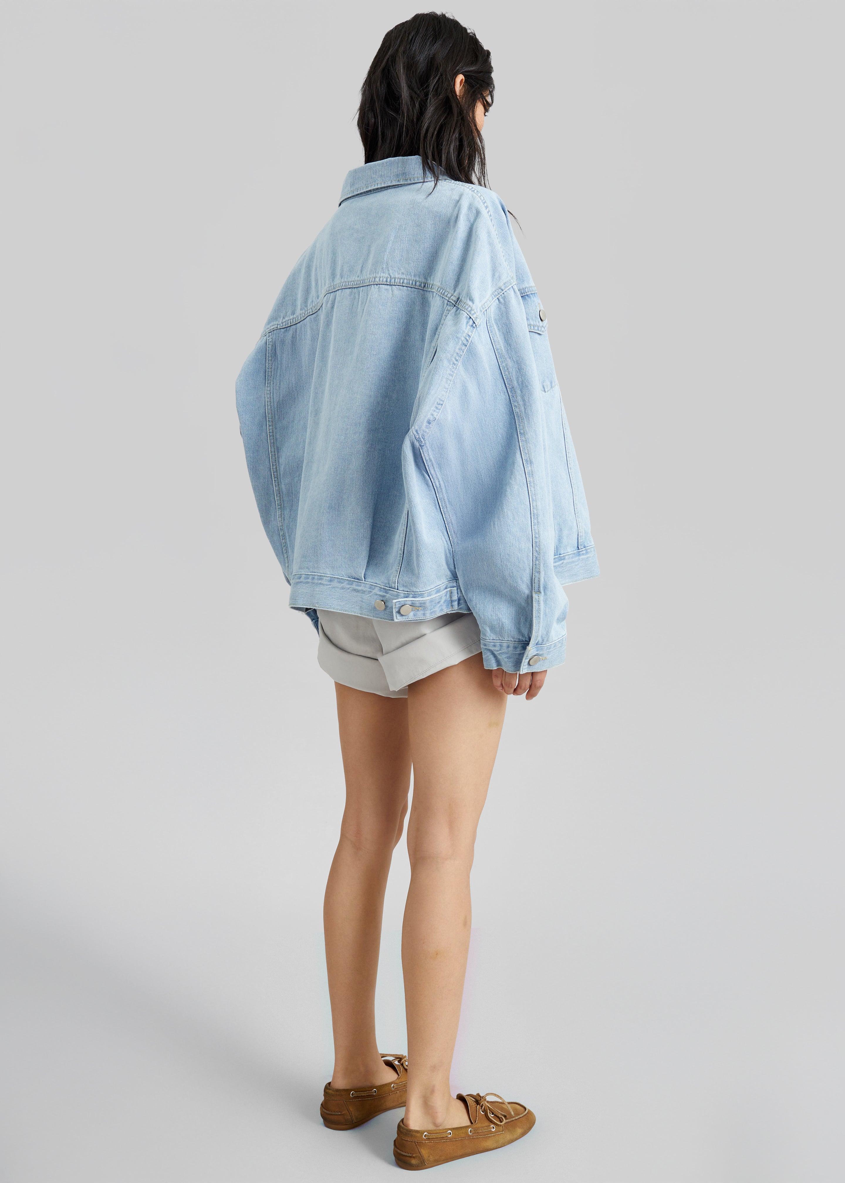 Montauk Oversized Denim Jacket - Light Wash - 5