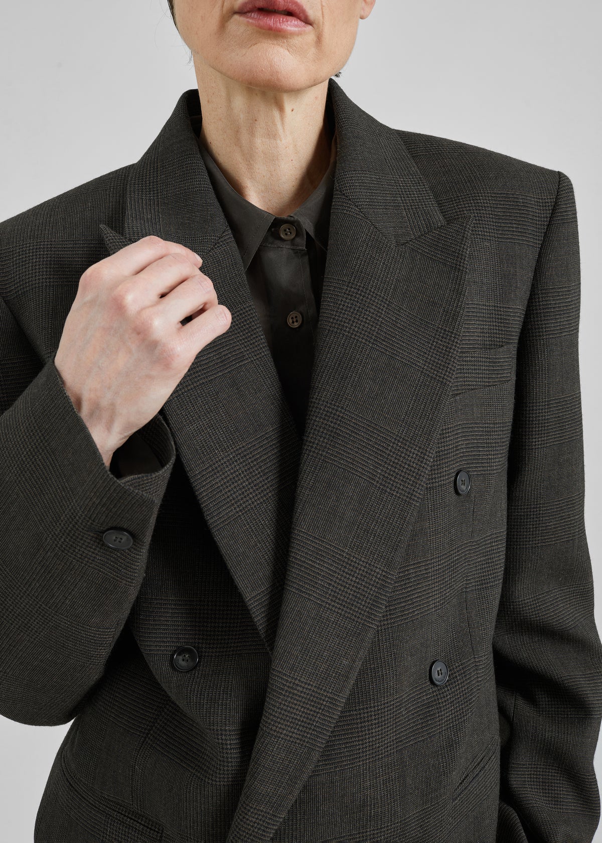 Monterey Structured Wool Blazer - Olive Glen Plaid