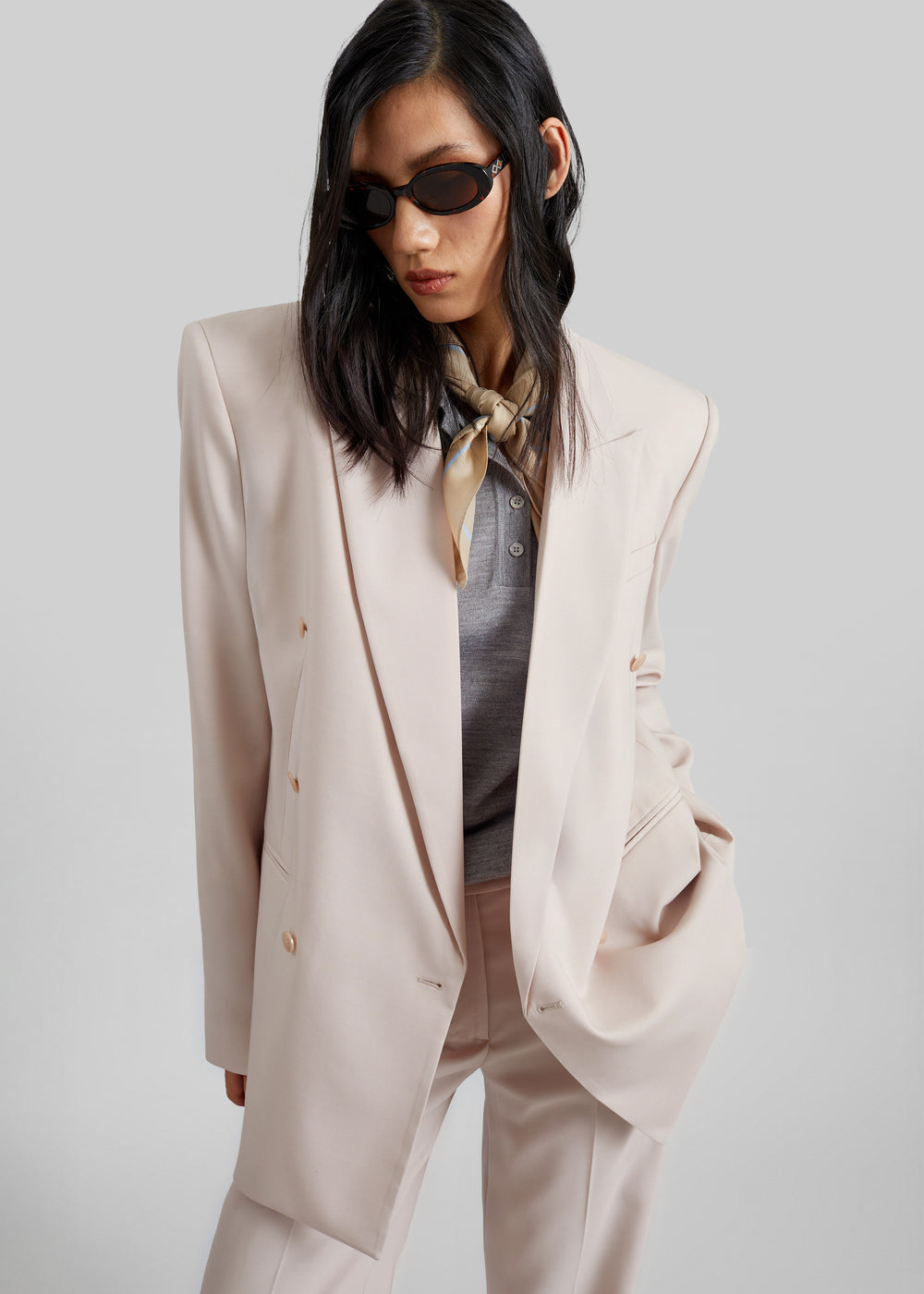 Monterey Structured Blazer - Faded Pink - 1