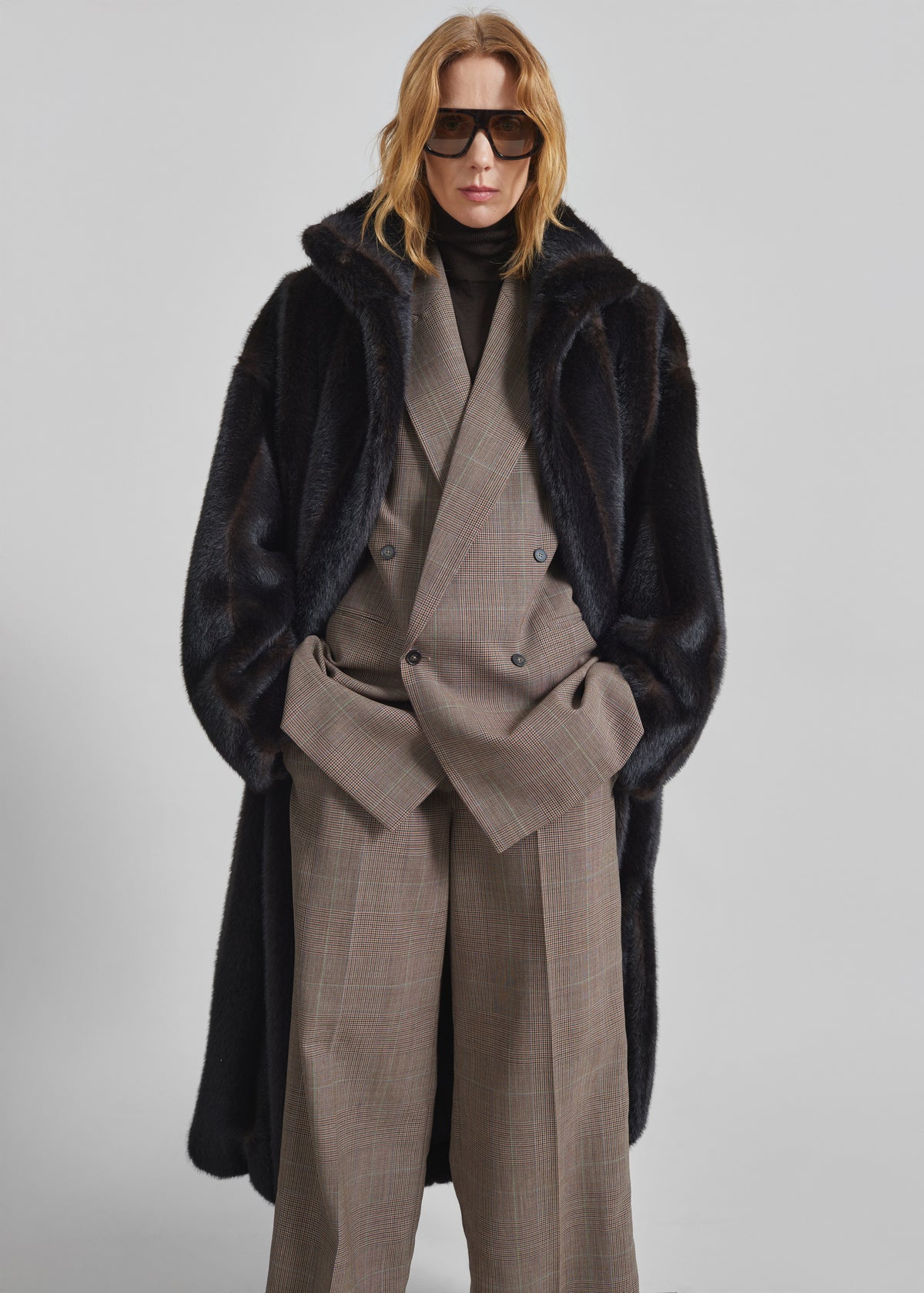 Monterey Structured Wool Blazer - Brown Glen Plaid