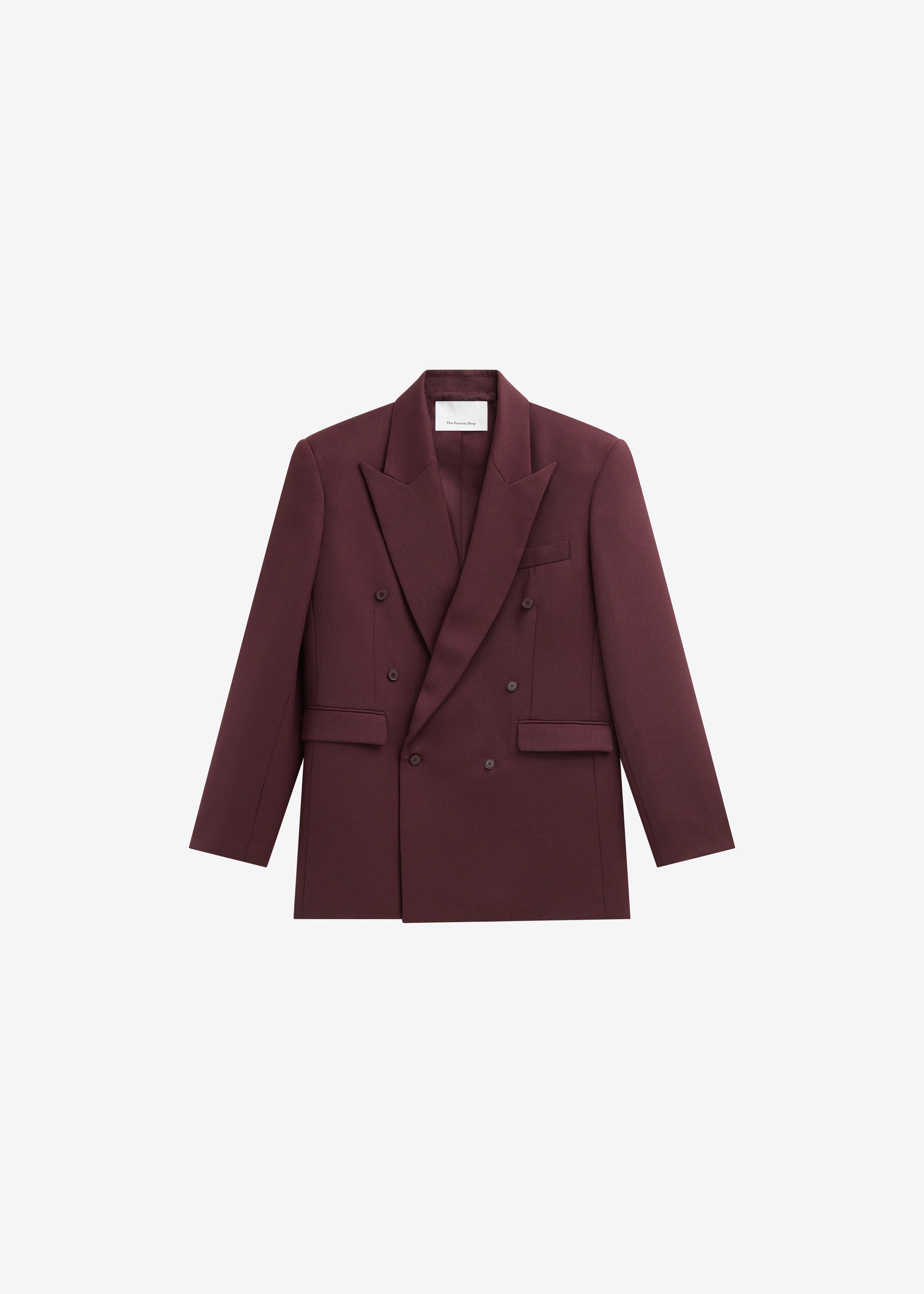 Monterey Structured Wool Blazer - Burgundy - 10