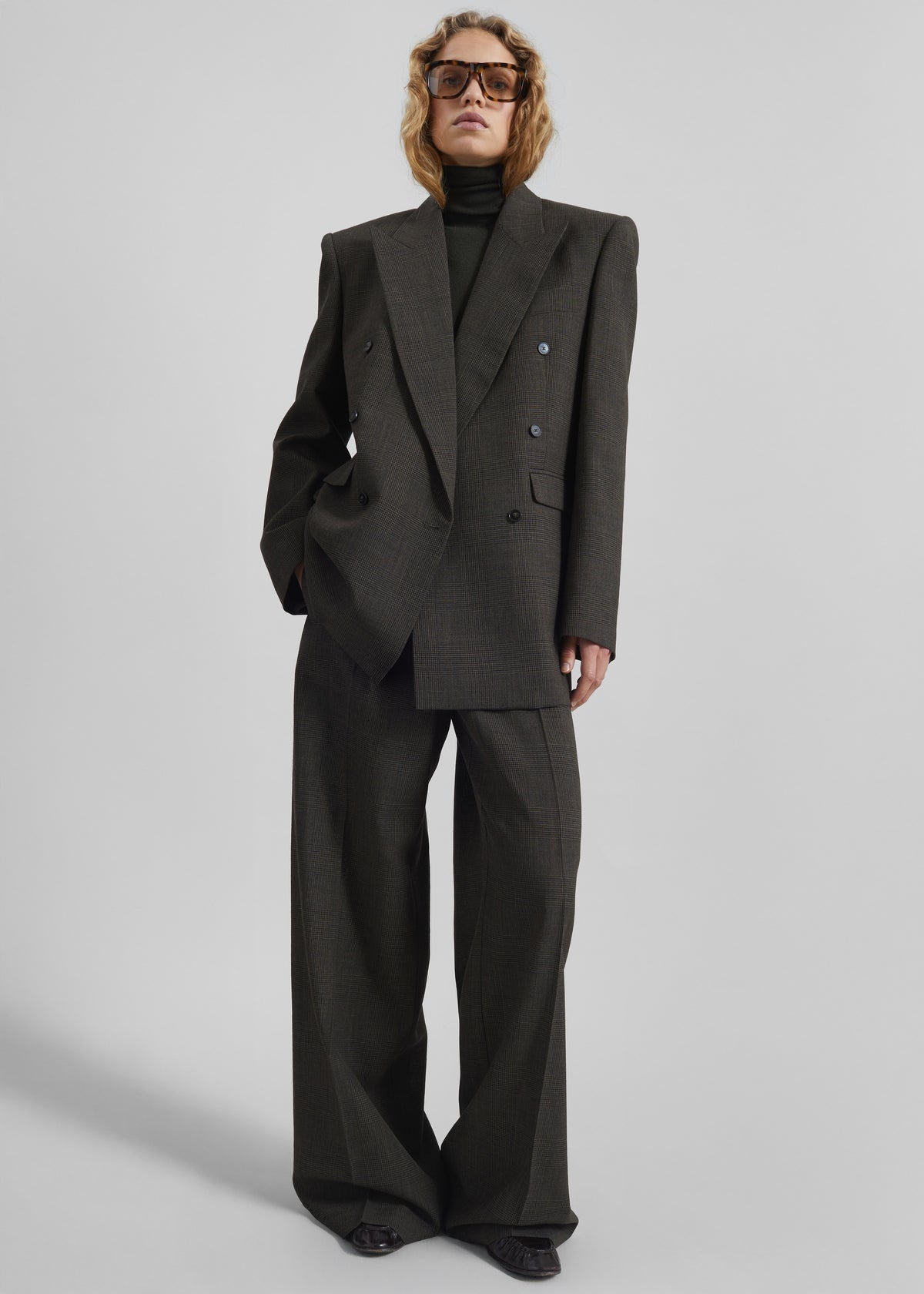 Monterey Structured Wool Blazer - Olive Glen Plaid