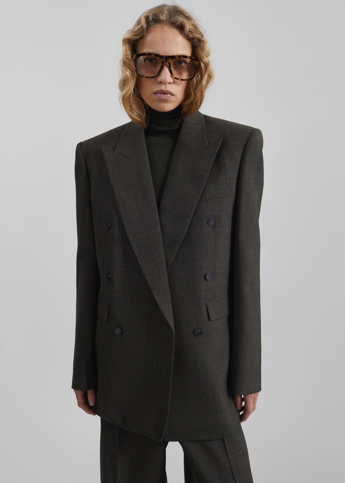 Monterey Structured Wool Blazer - Olive Glen Plaid