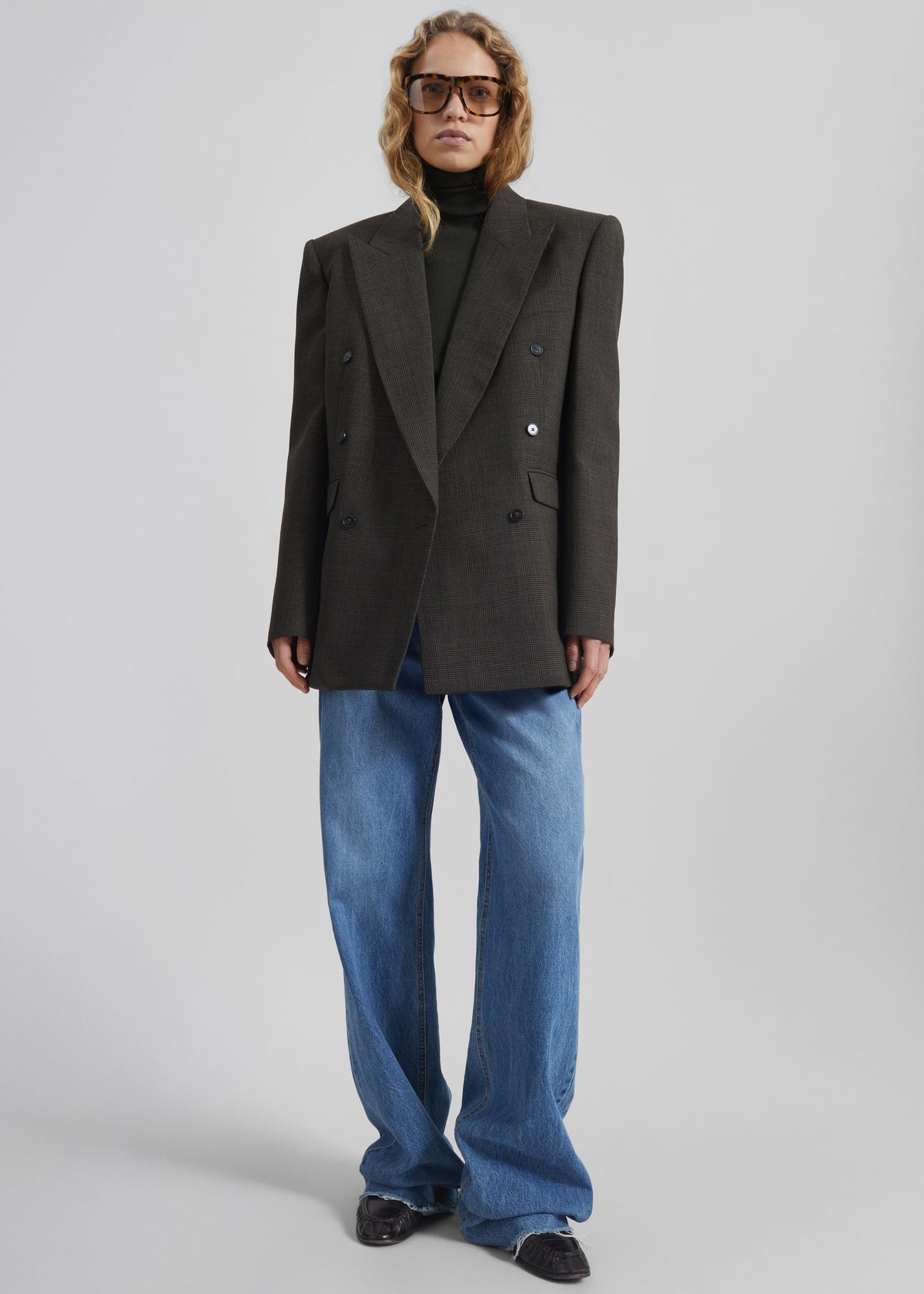 Monterey Structured Wool Blazer - Olive Glen Plaid