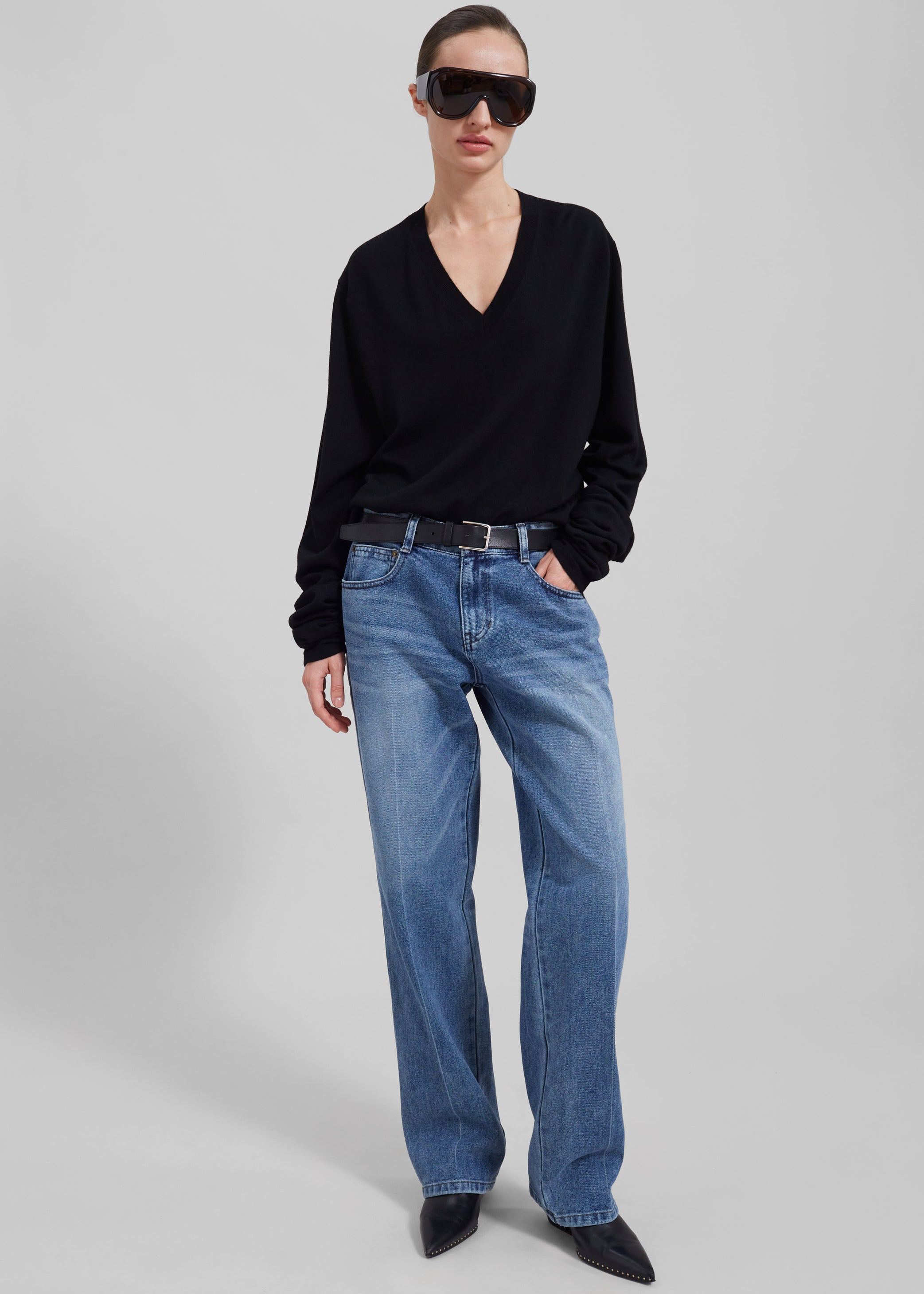 Shop the look image for Montrose Straight Leg Jeans - Blue Wash