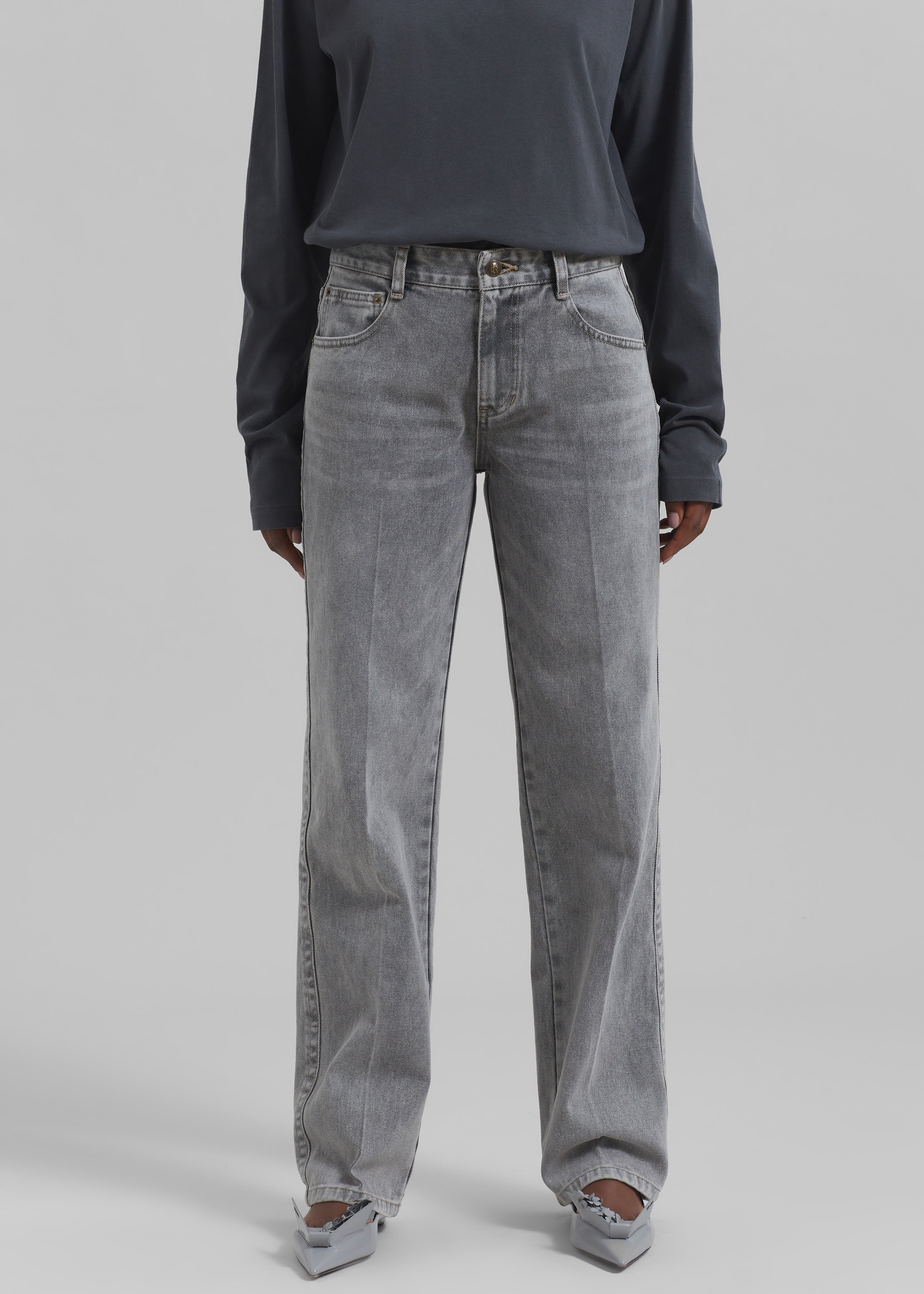 Montrose Straight Leg Jeans - Grey Wash - 5