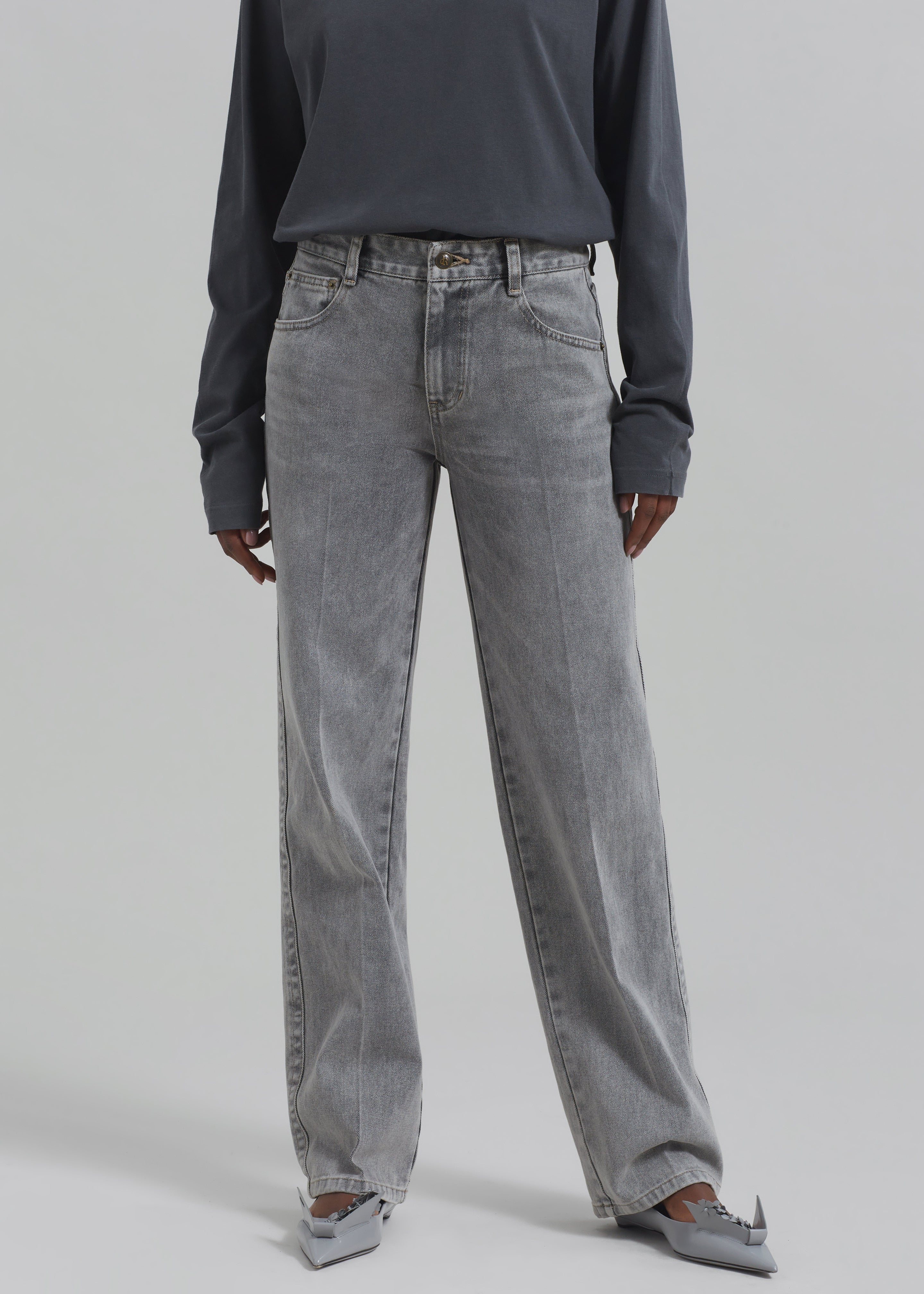 Montrose Straight Leg Jeans - Grey Wash – The Frankie Shop