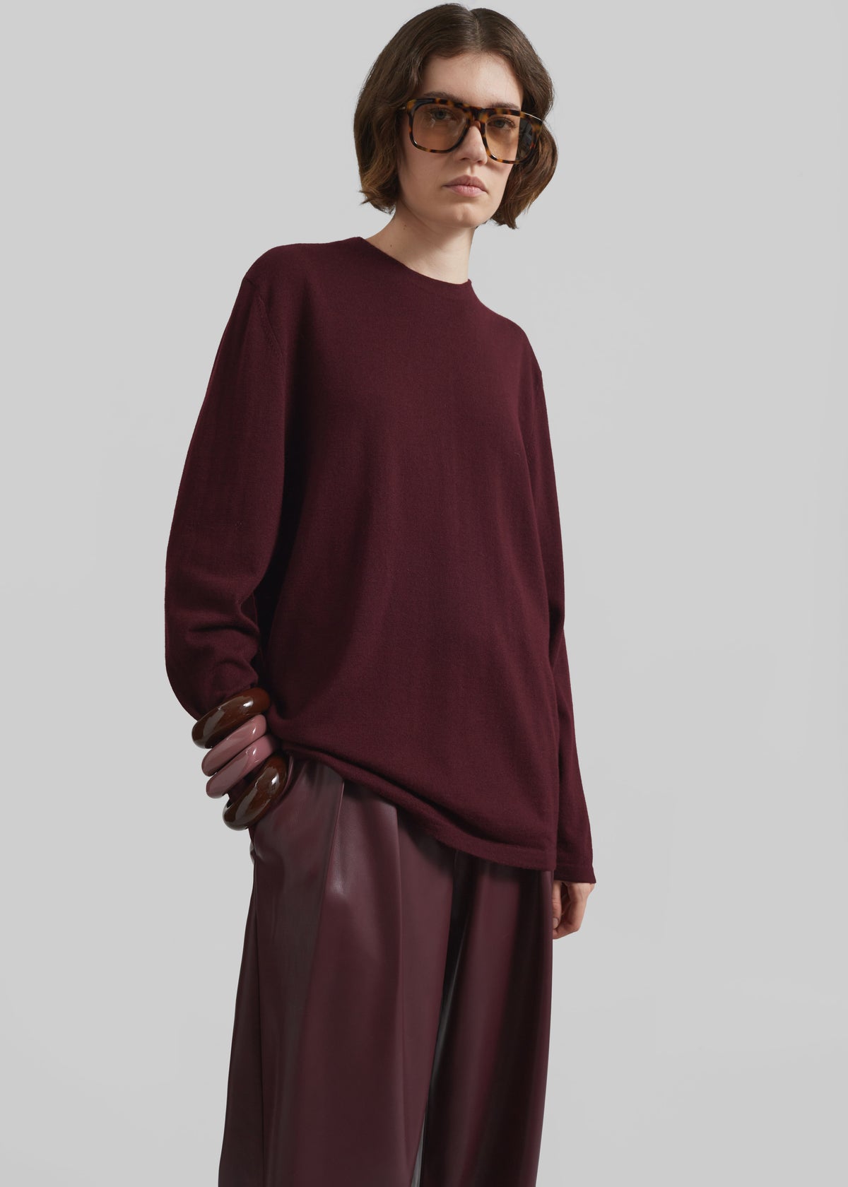 Morang Merino Wool Sweater - Burgundy - 4