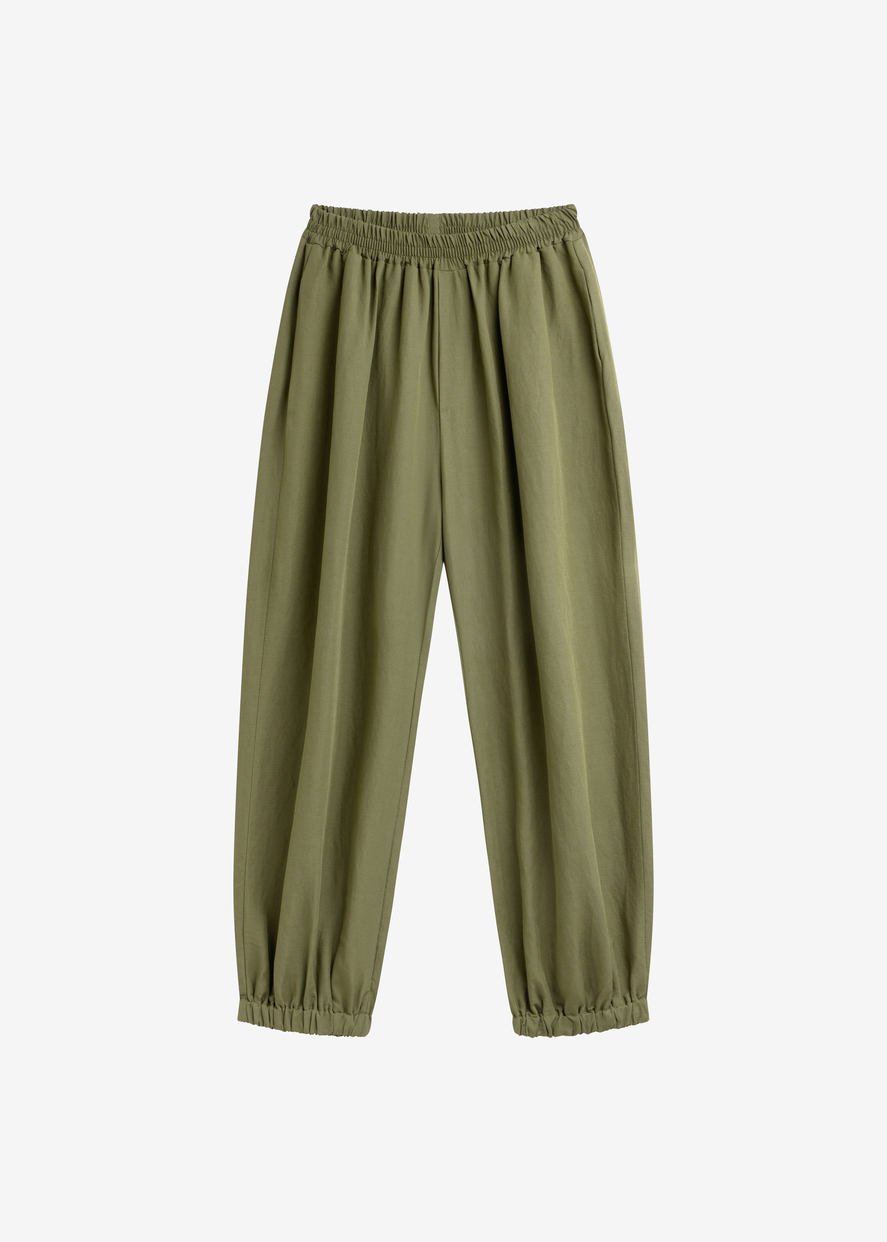 Morat Linen Balloon Pants - Olive - 8