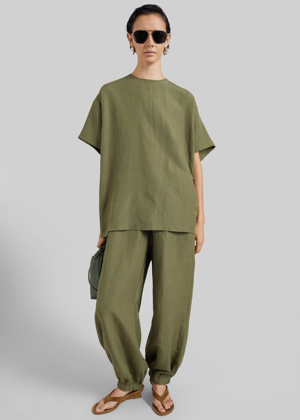 Morat Linen Balloon Pants - Olive - 6