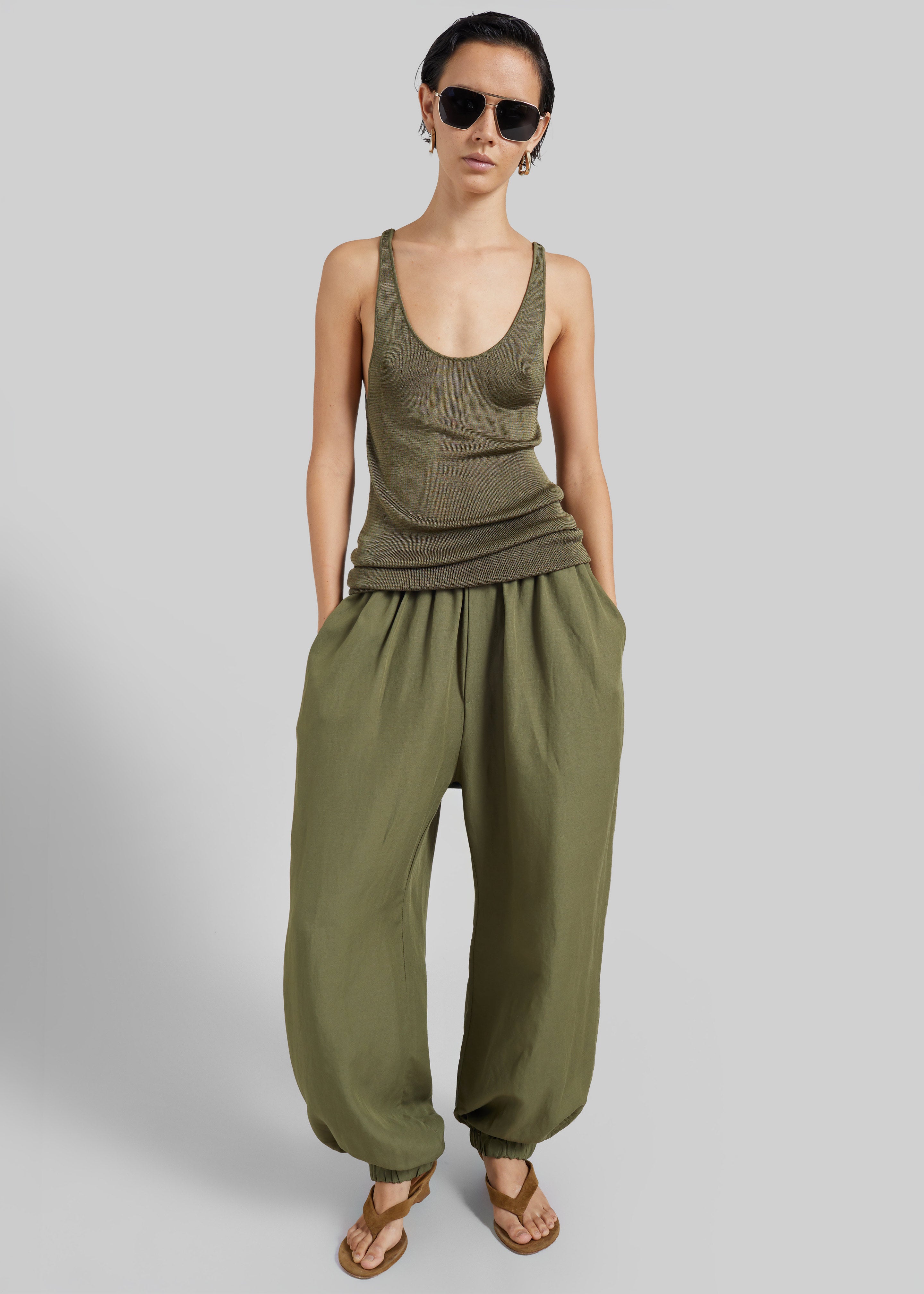 Morat Linen Balloon Pants - Olive - 5
