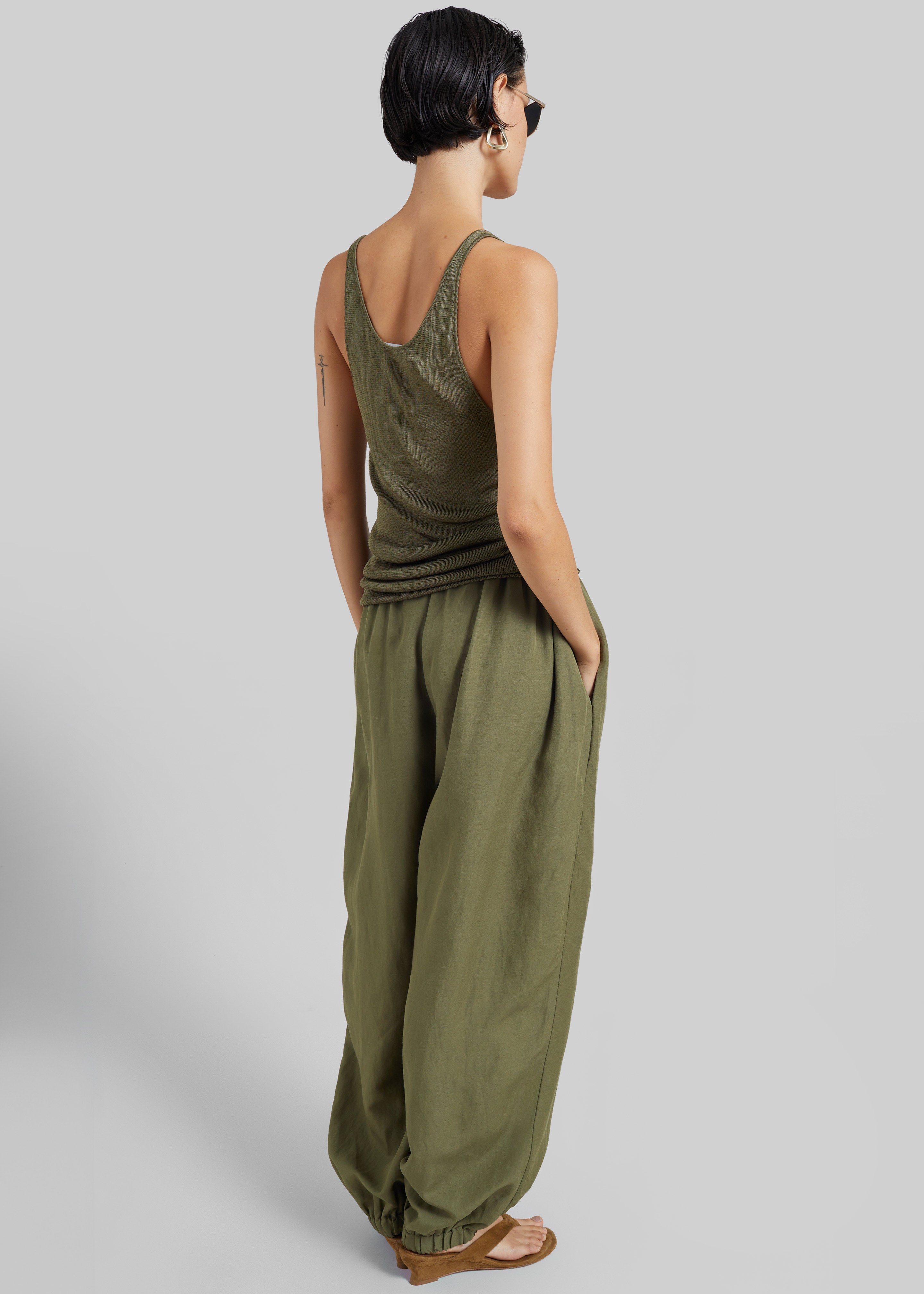 Morat Linen Balloon Pants - Olive - 7