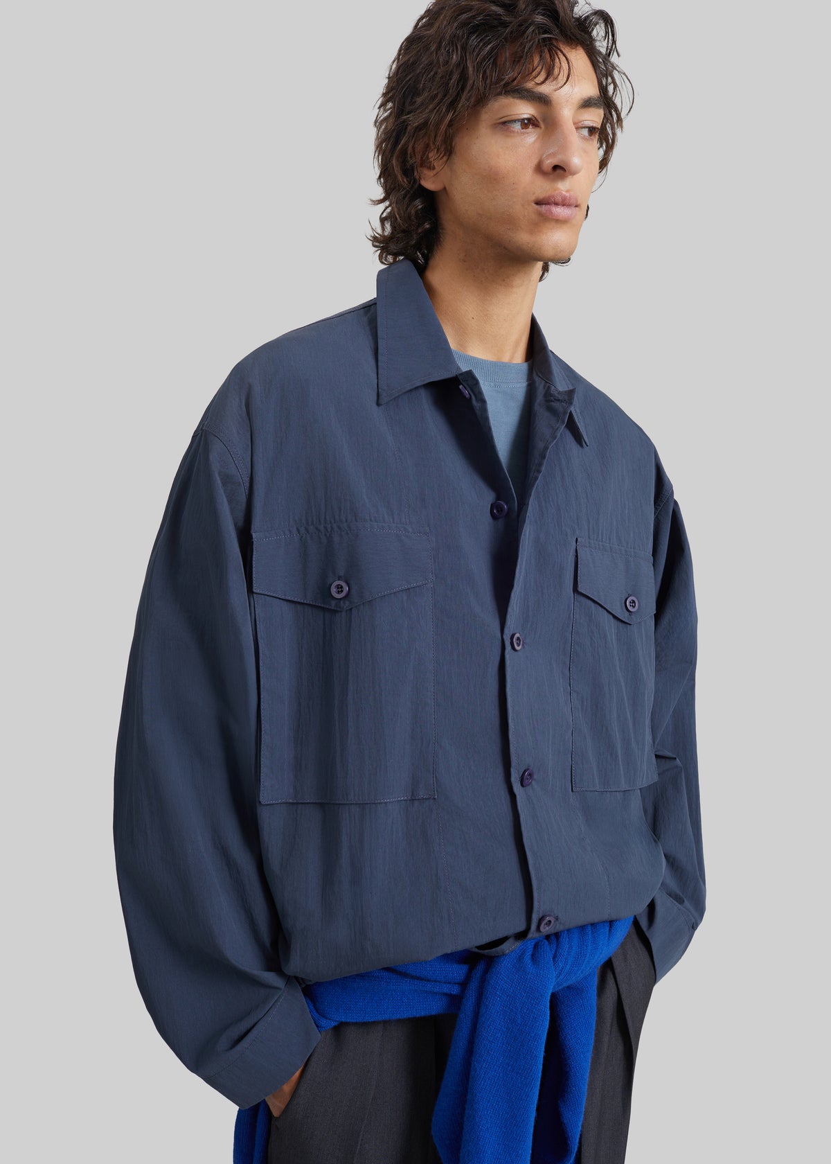 Morelo Technical Utility Overshirt - Slate Blue