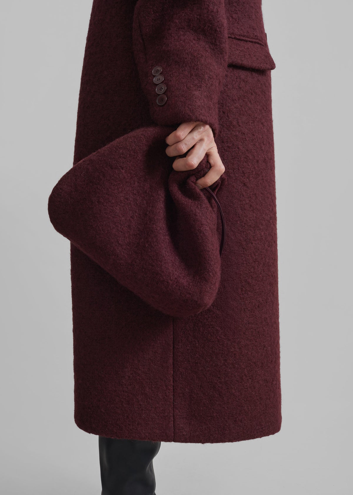 Morgan Boucle Small Pouch - Burgundy