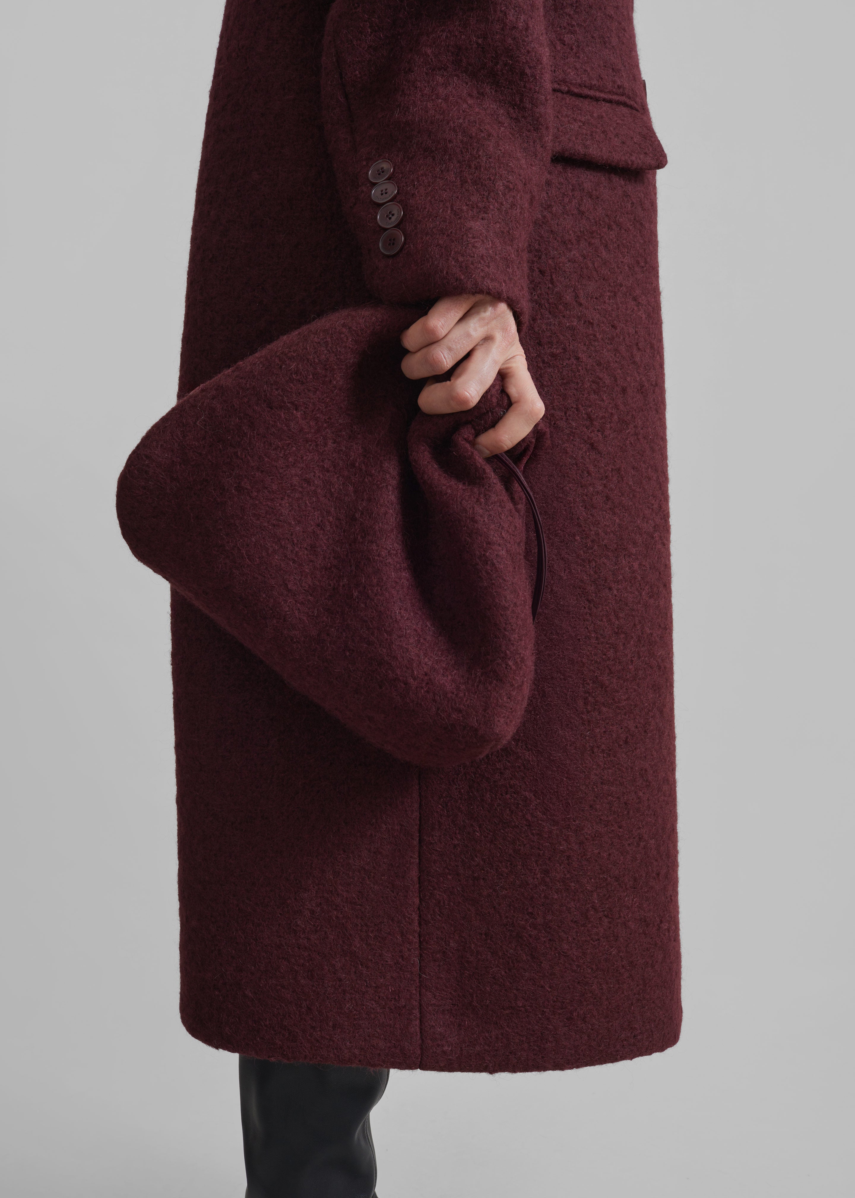 Morgan Boucle Small Pouch - Burgundy