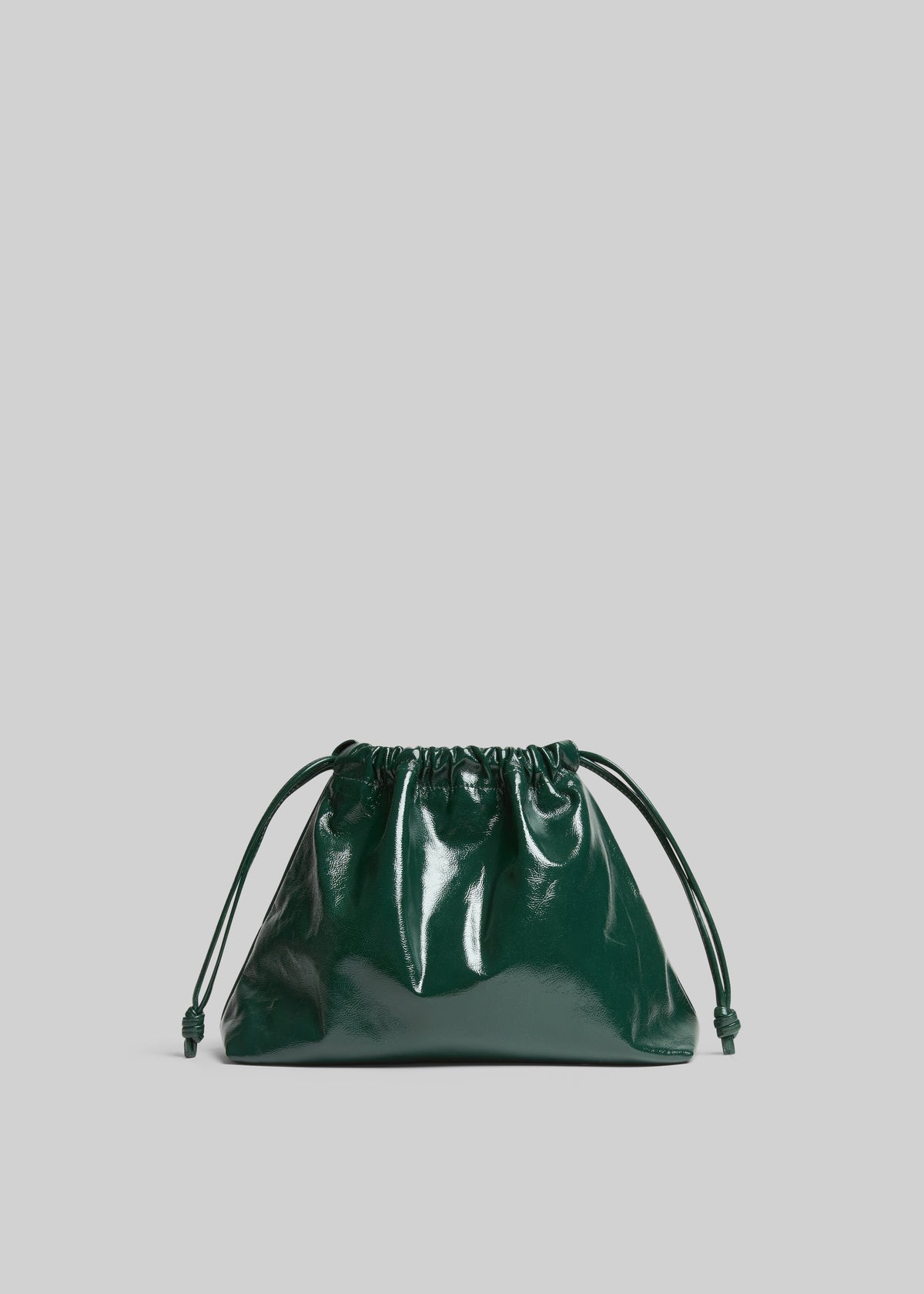 Morgan Crackled Faux Leather Small Pouch - Bottle Green