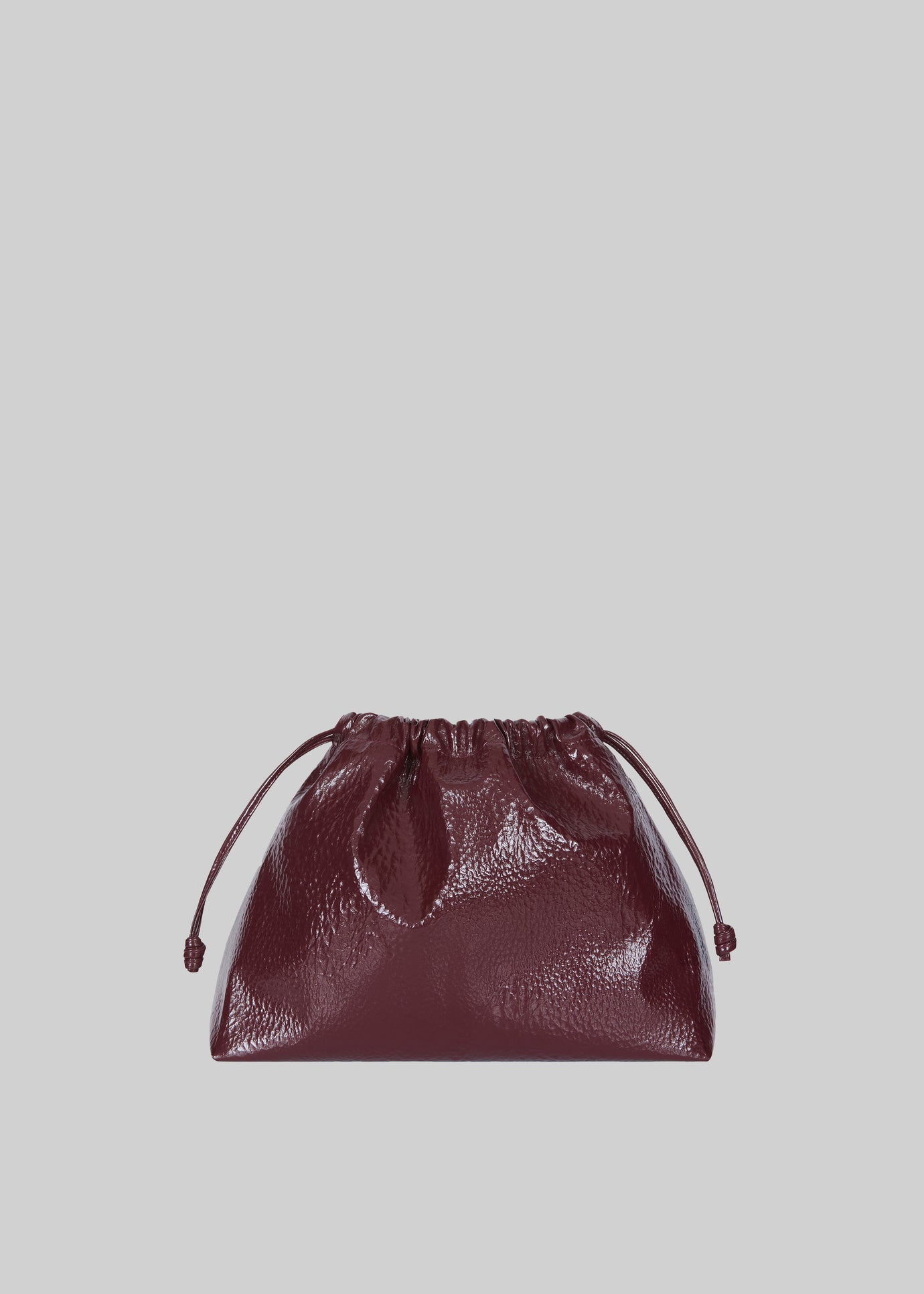 Morgan Crackled Faux Leather Small Pouch - Burgundy - 1