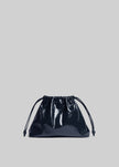 Morgan Crackled Faux Leather Small Pouch - Navy