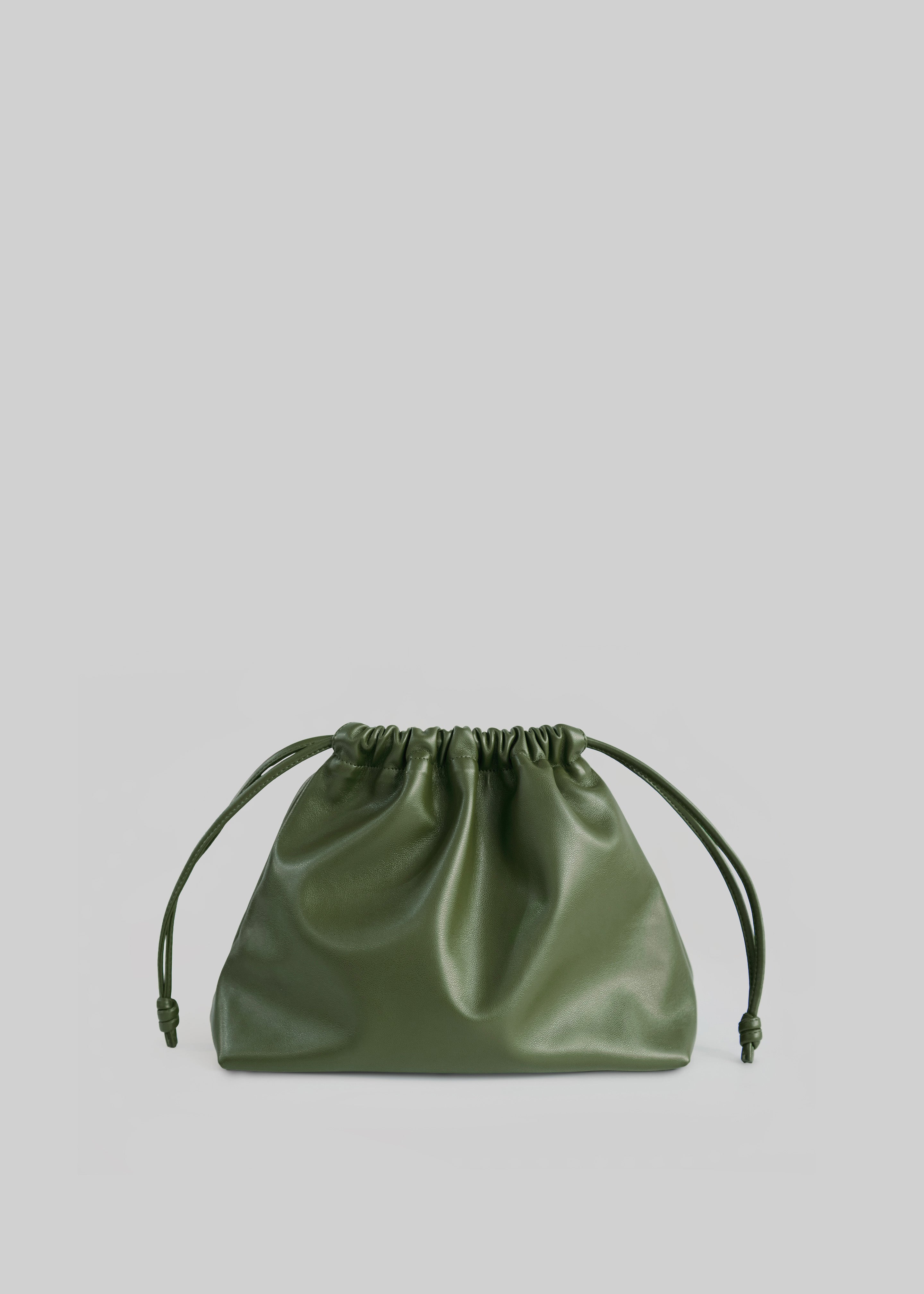 Morgan Faux Leather Small Pouch - Olive