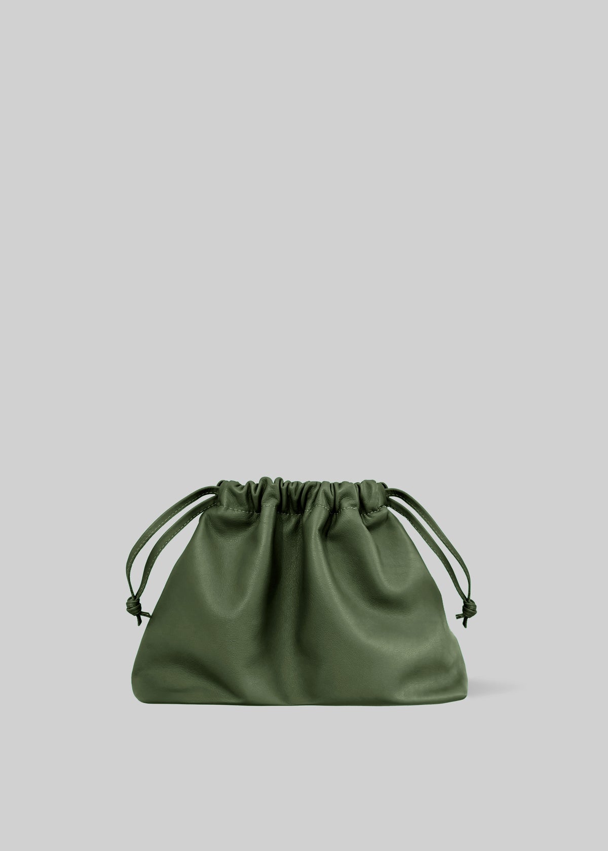 Morgan Faux Leather Small Pouch - Olive - 2