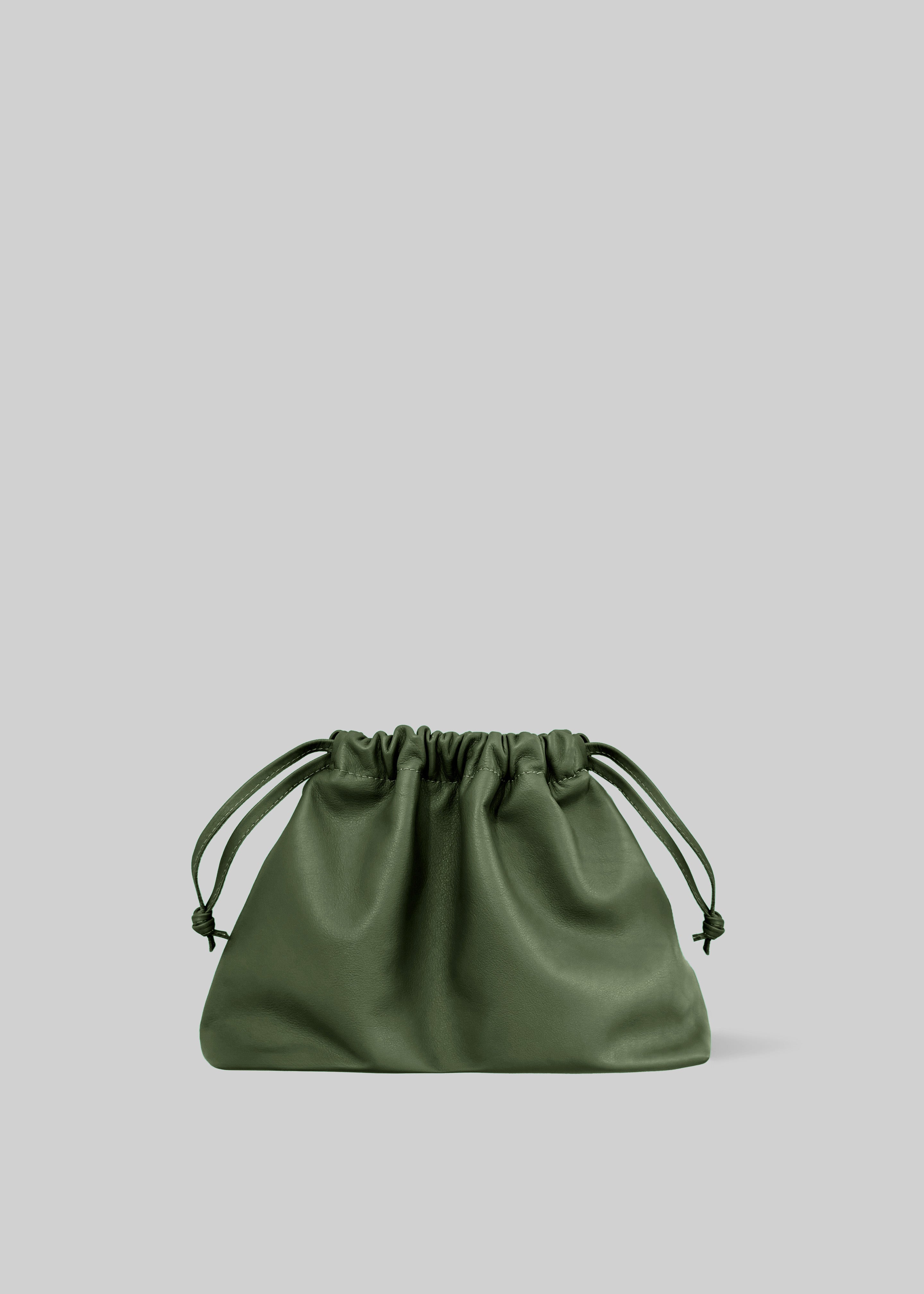 Morgan Faux Leather Small Pouch - Olive - 2