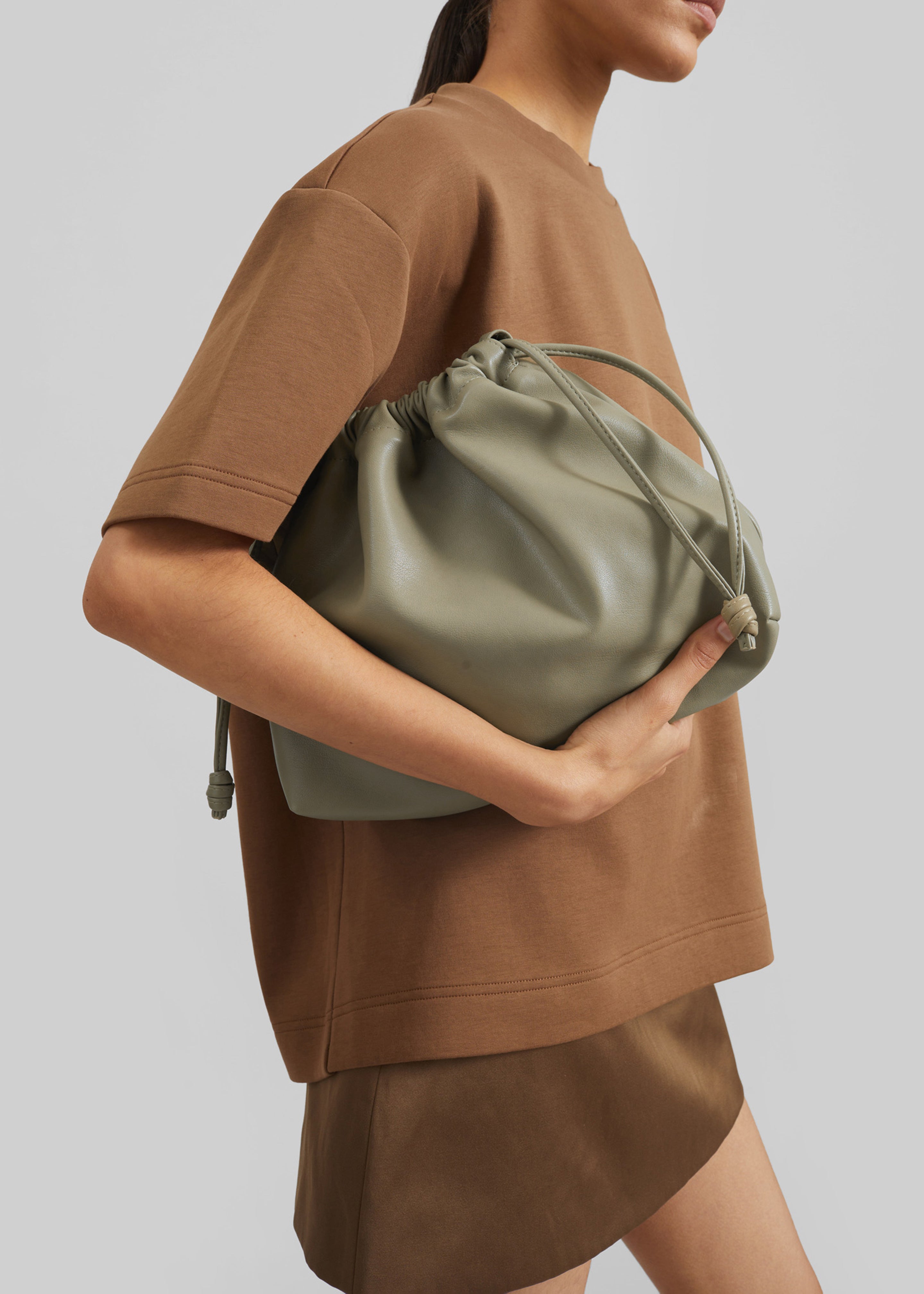 Morgan Faux Leather Small Pouch - Sage – The Frankie Shop