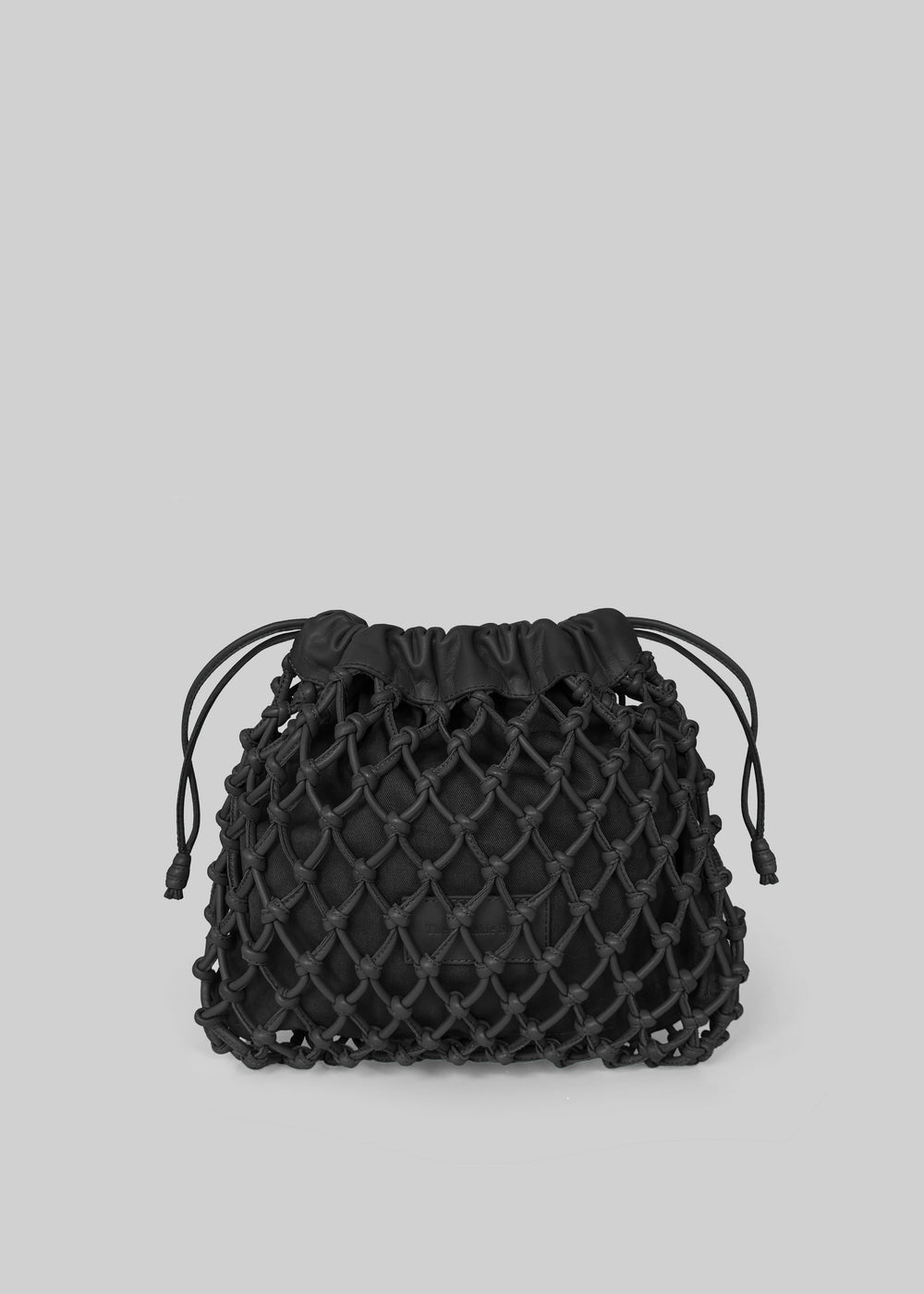 Morgan Leather Macrame Small Pouch - Black - 1