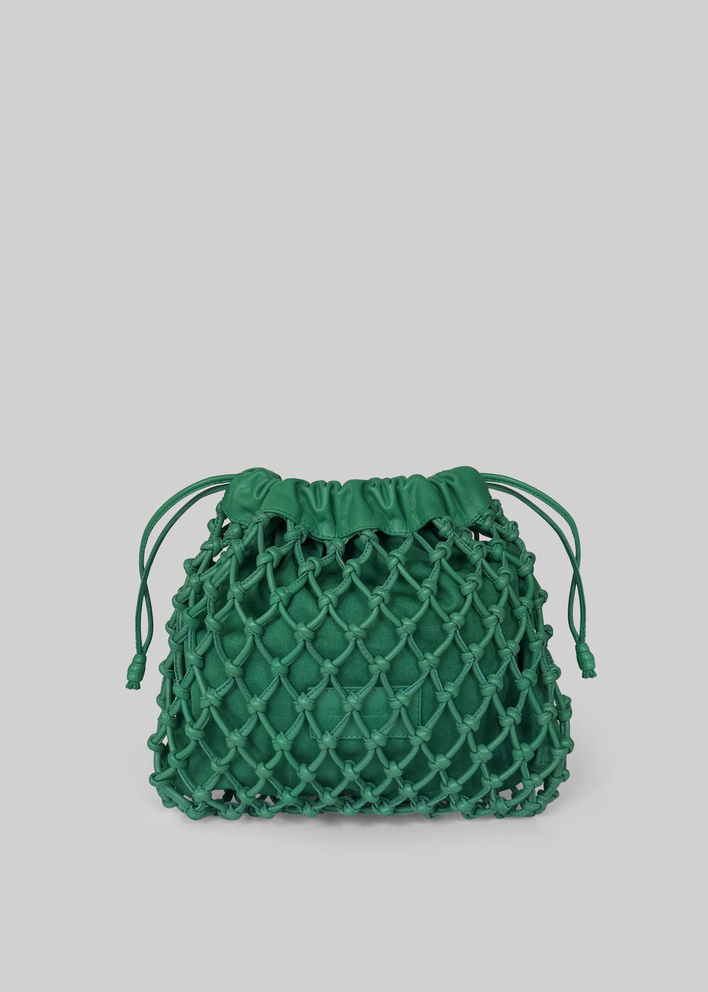 Morgan Leather Macrame Small Pouch - Emerald - 1