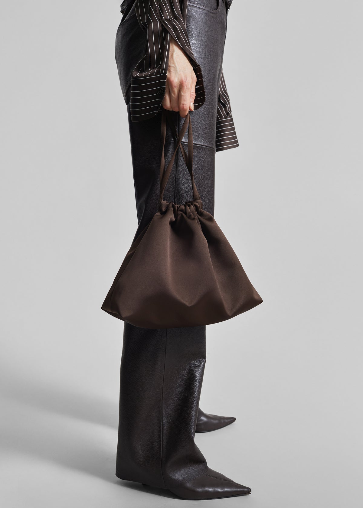 Morgan Satin Small Pouch - Brown - 6