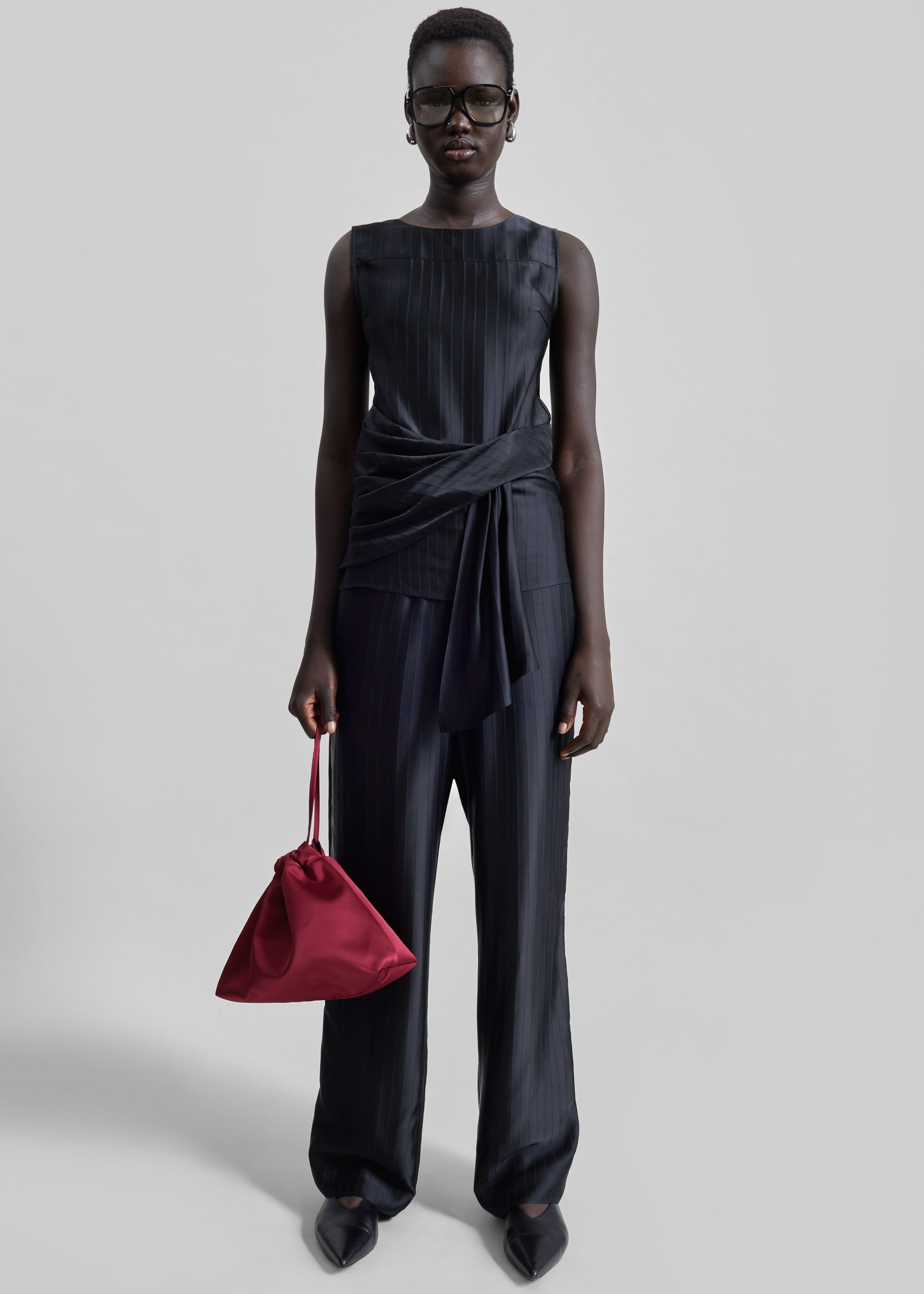 Shop the look image for Morgan Satin Small Pouch - Burgundy