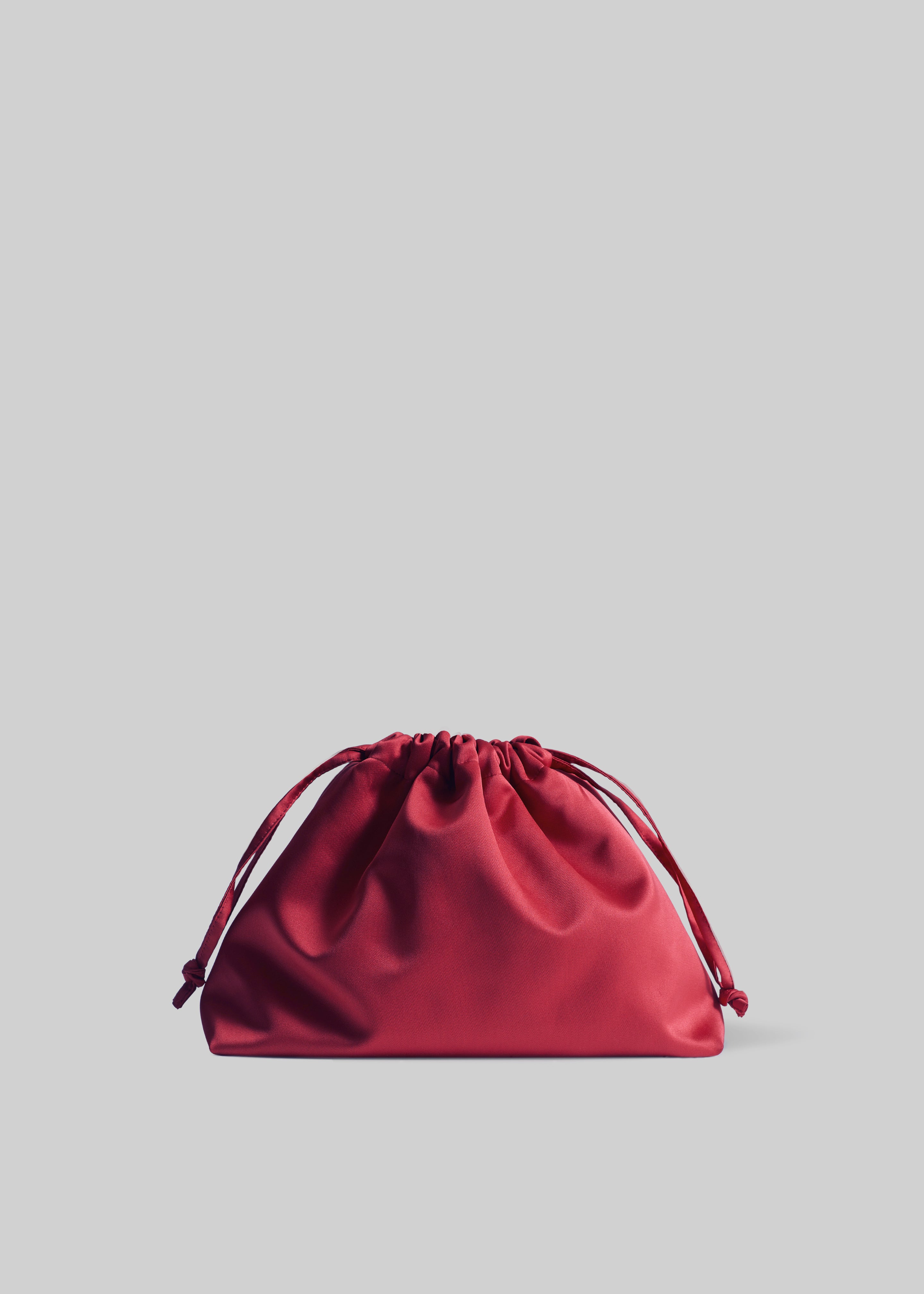 Morgan Satin Small Pouch - Burgundy - 3