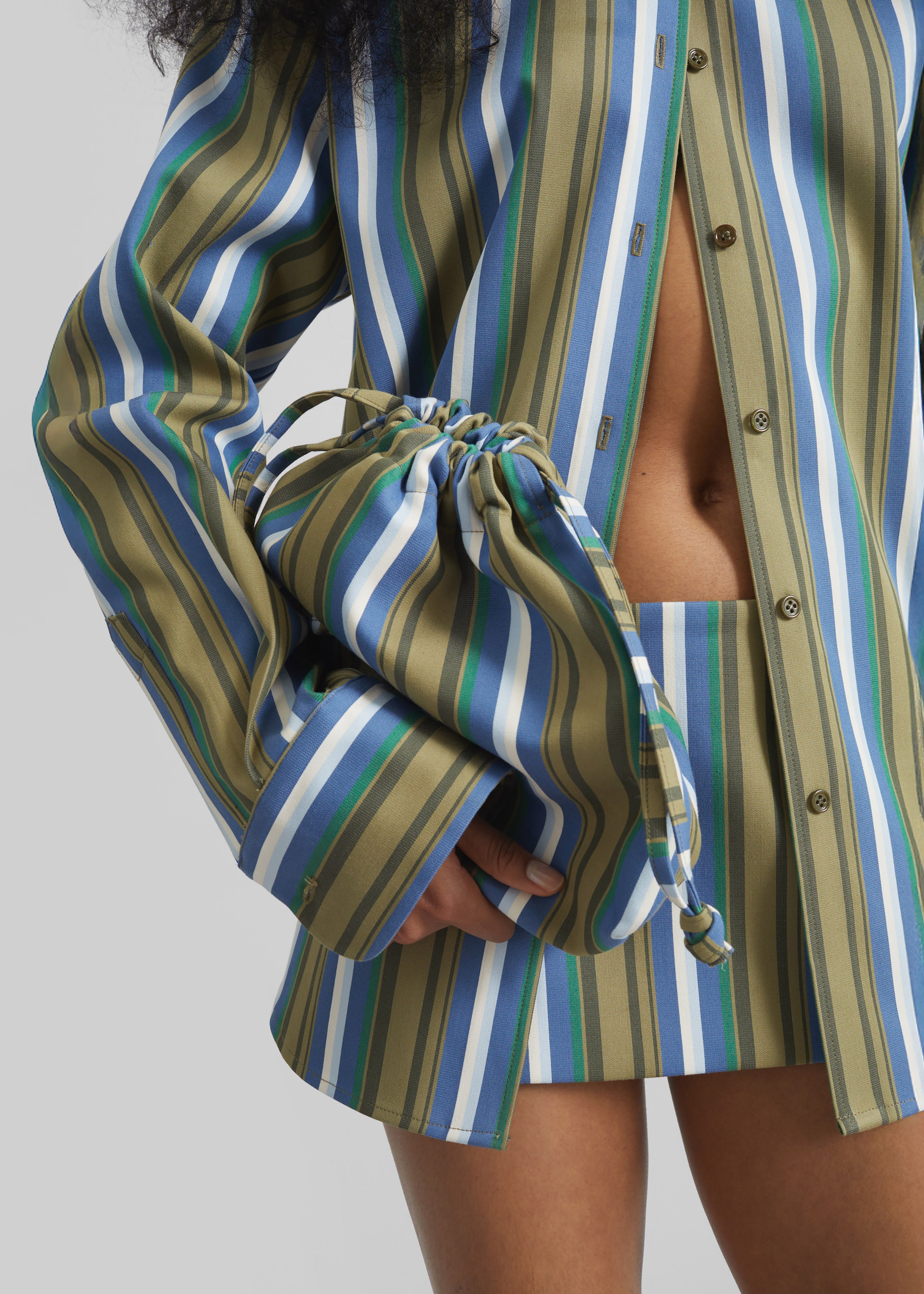 Morgan Small Pouch - Green Multi Stripe – The Frankie Shop