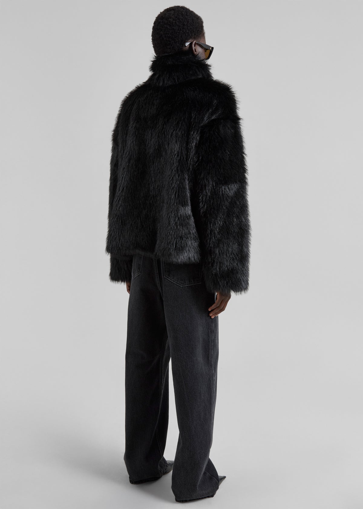 Moritz Faux Fur Buckle Jacket - Black - 8