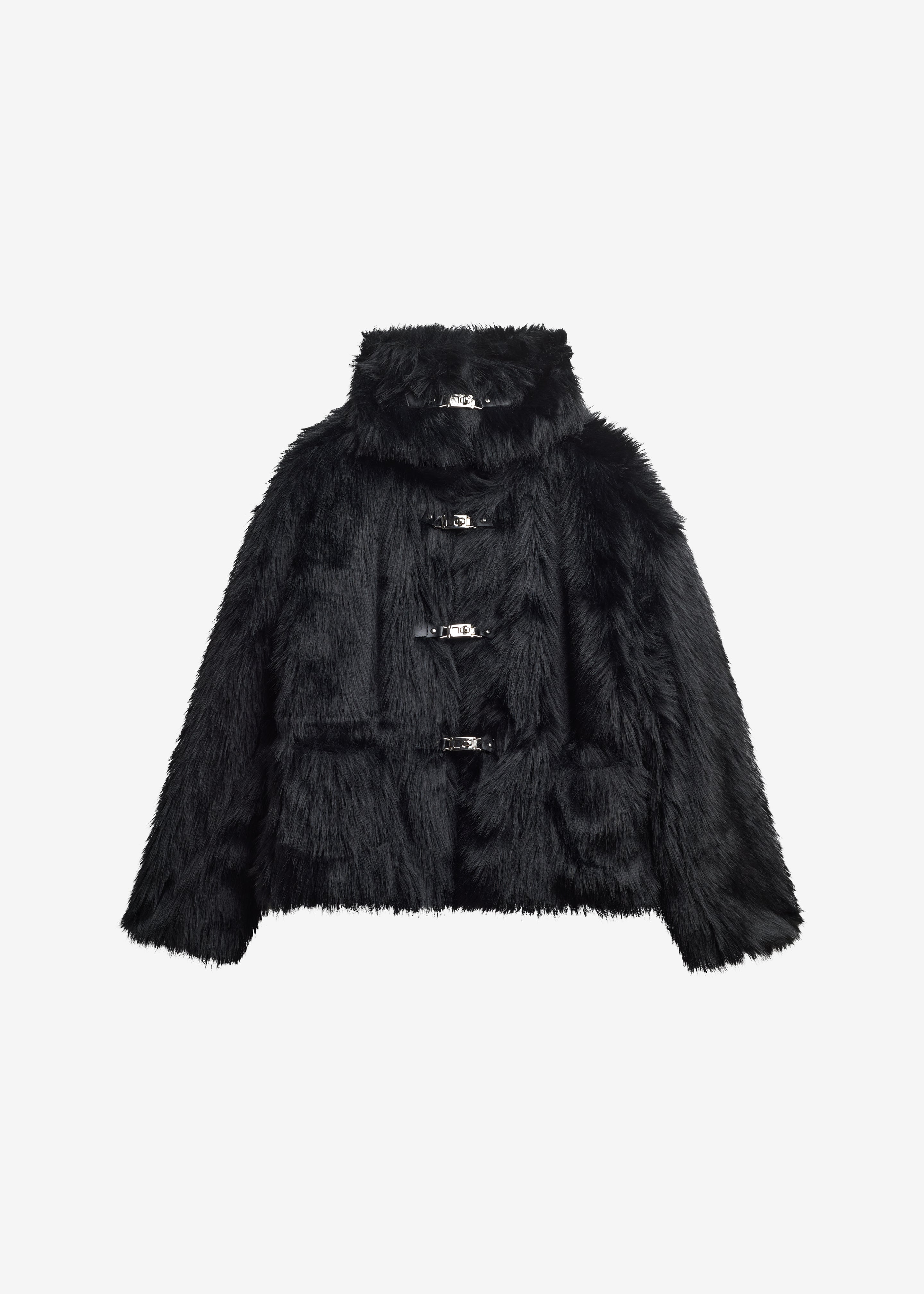 Moritz Faux Fur Buckle Jacket - Black - 9