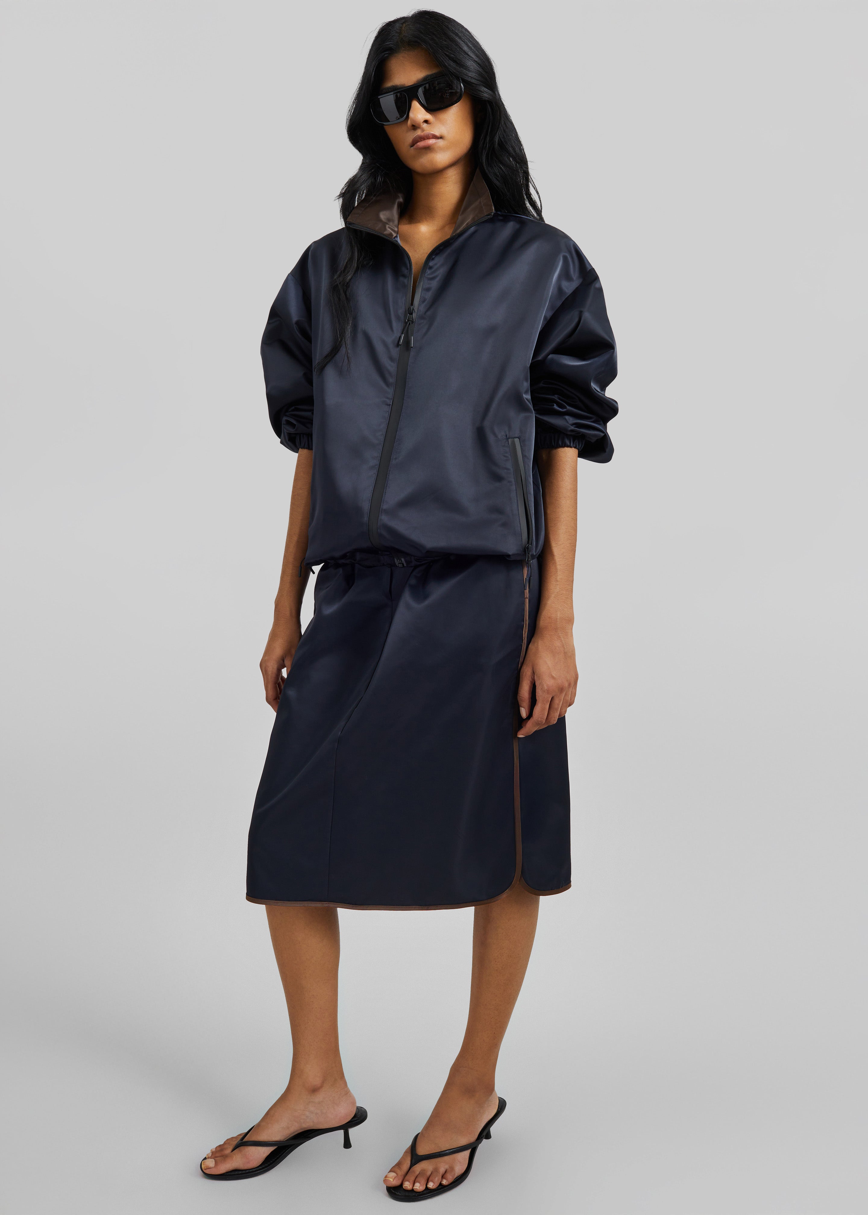 Munich Contrast Collar Zip-Up Jacket - Navy - 5