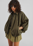 Murray Batwing Sleeve Balloon Jacket - Olive Brown