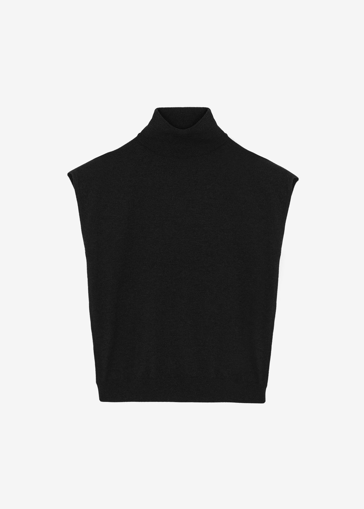 Nadia Thin Padded Sleeveless Turtleneck - Black - 10