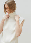 Nadia Thin Padded Sleeveless Turtleneck - Ivory