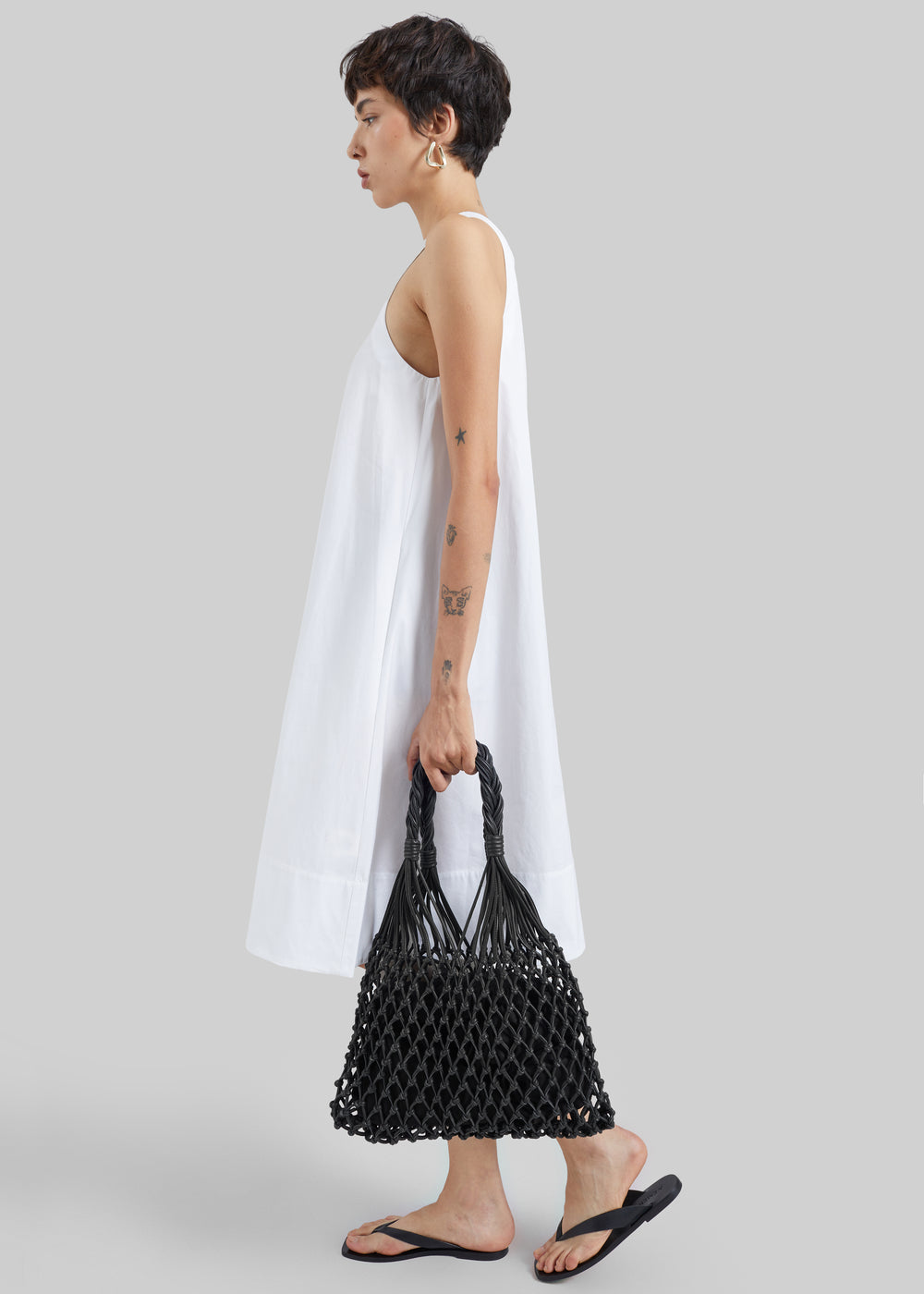 Naia Leather Macrame Bag - Black - 1