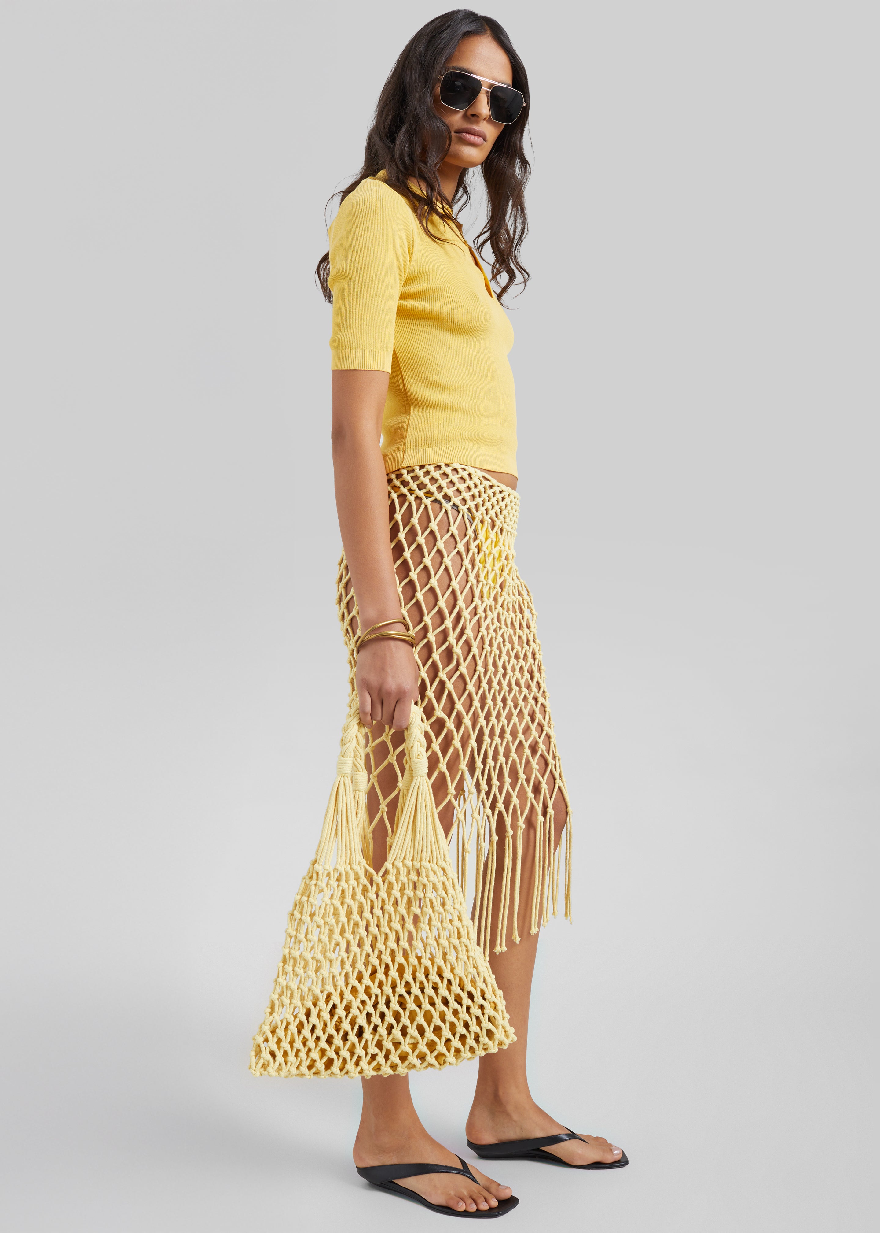 Naia Macrame Bag - Pale Yellow - 4