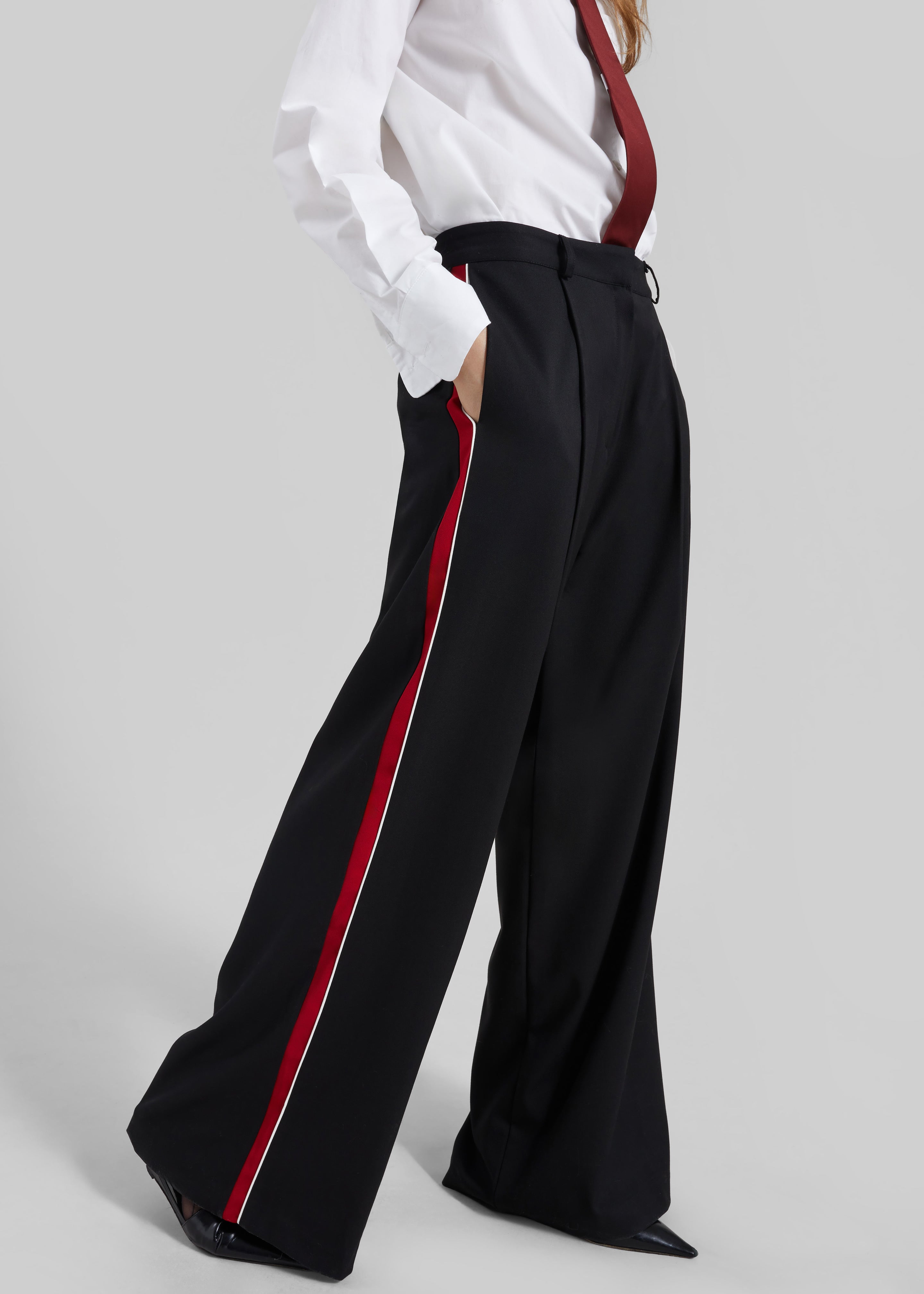 Nairn Contrast Stripe Pants - Black - 4