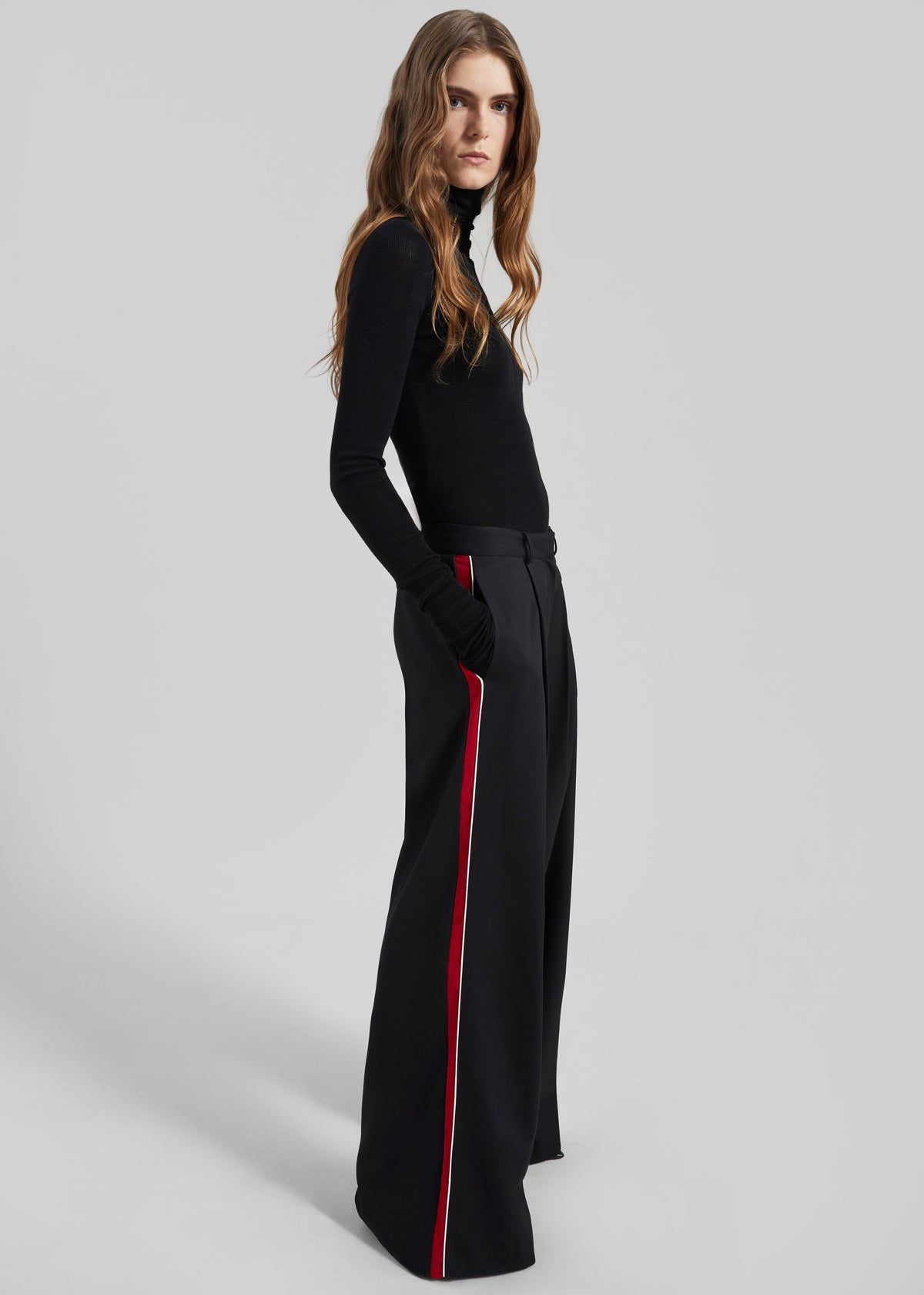 Nairn Contrast Stripe Pants - Black - 1