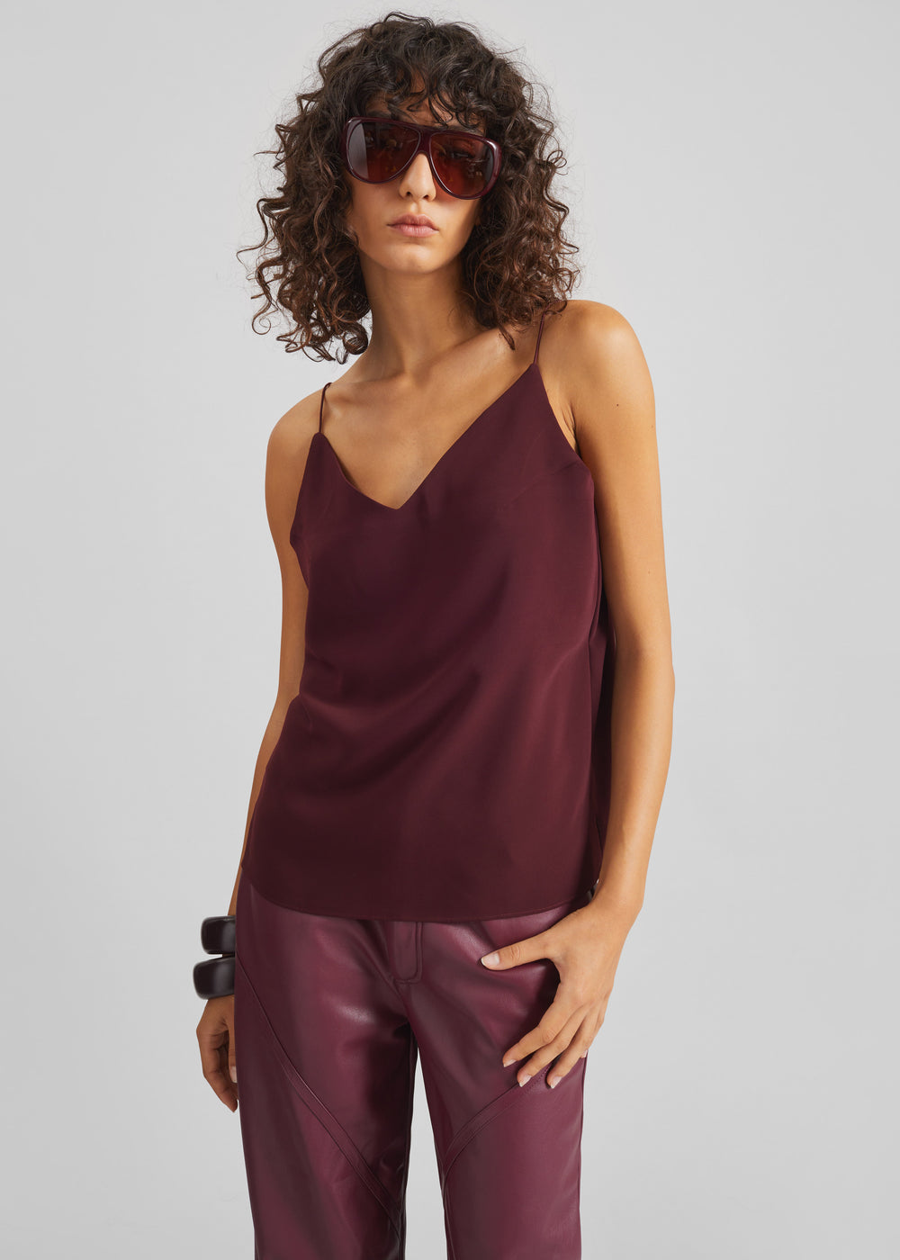 Tessia Boxy Top - Burgundy