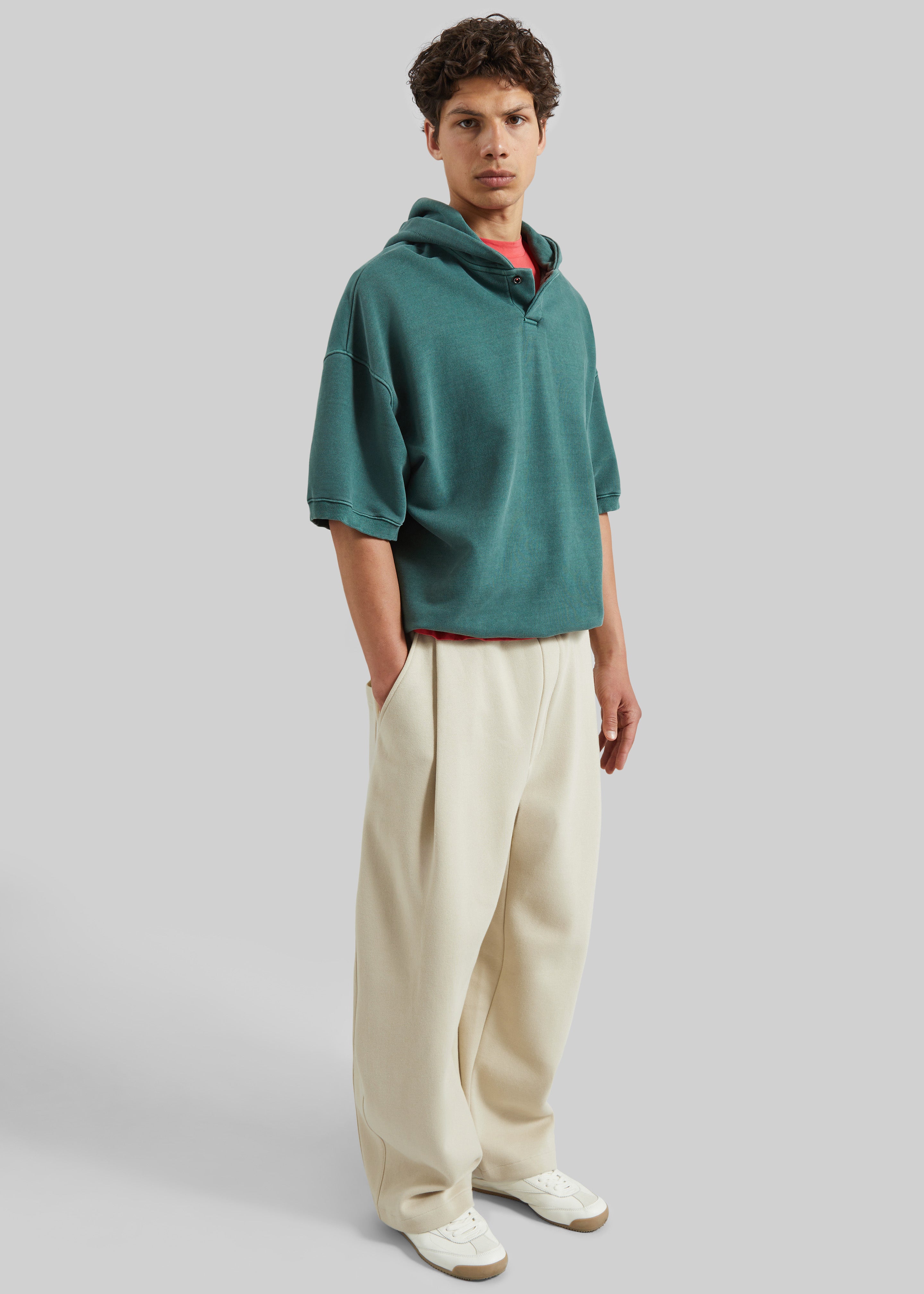 Nas Barrel Leg Sweatpants - Beige - 5