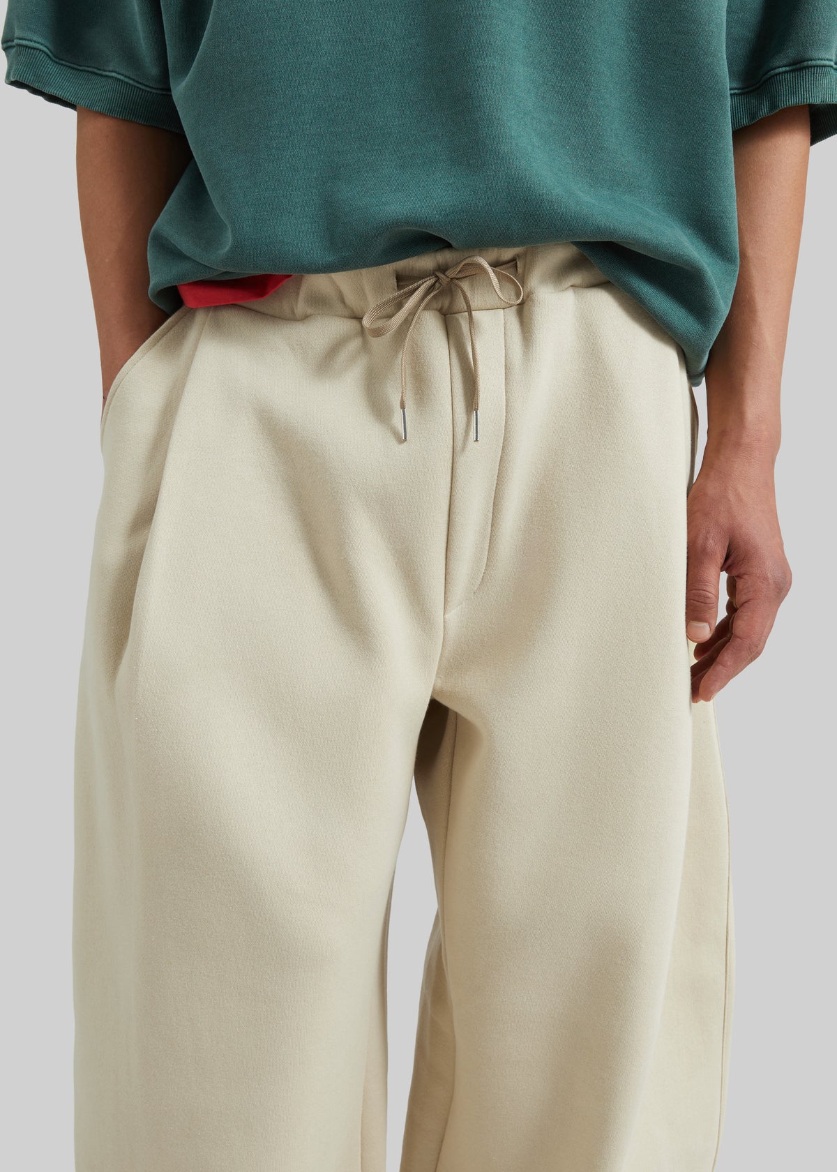 Nas Barrel Leg Sweatpants - Beige - 4
